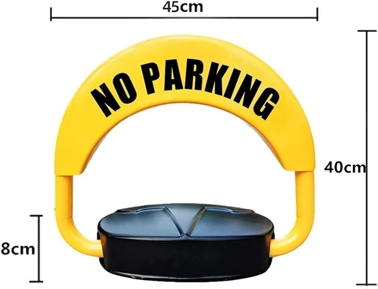 مانع پارکینگ تاشو اتوماتیک ضد آب با 2 ریموت کنترل، ضد تداخل، زرد و مشکی به همراه برچسب "پارک ممنوع"، محافظت از خودرو، مدیریت پارکینگ، ایمنی خودرو، بادوام و دید بالا