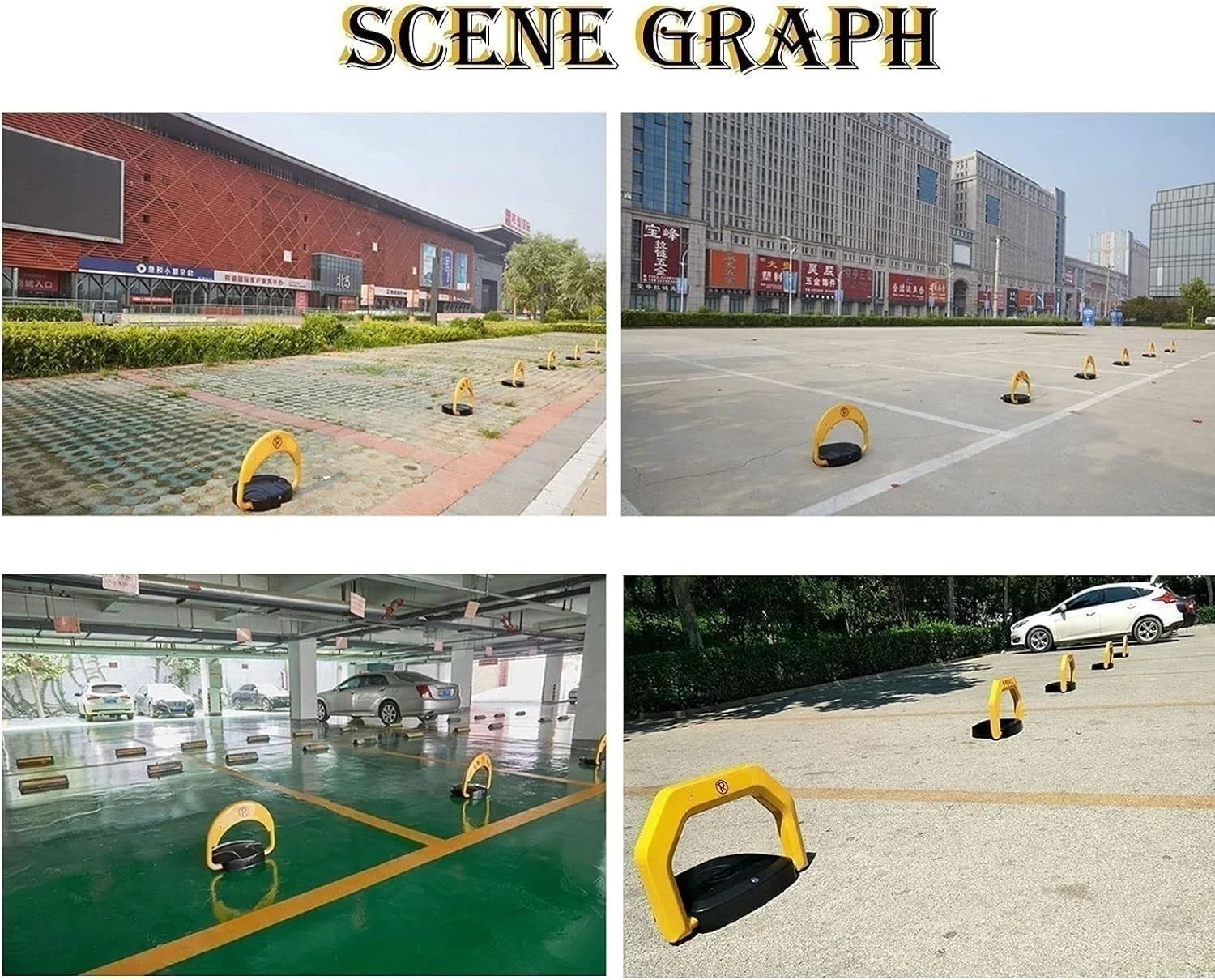 مانع پارکینگ تاشو اتوماتیک ضد آب با 2 ریموت کنترل، ضد تداخل، زرد و مشکی به همراه برچسب "پارک ممنوع"، محافظت از خودرو، مدیریت پارکینگ، ایمنی خودرو، بادوام و دید بالا