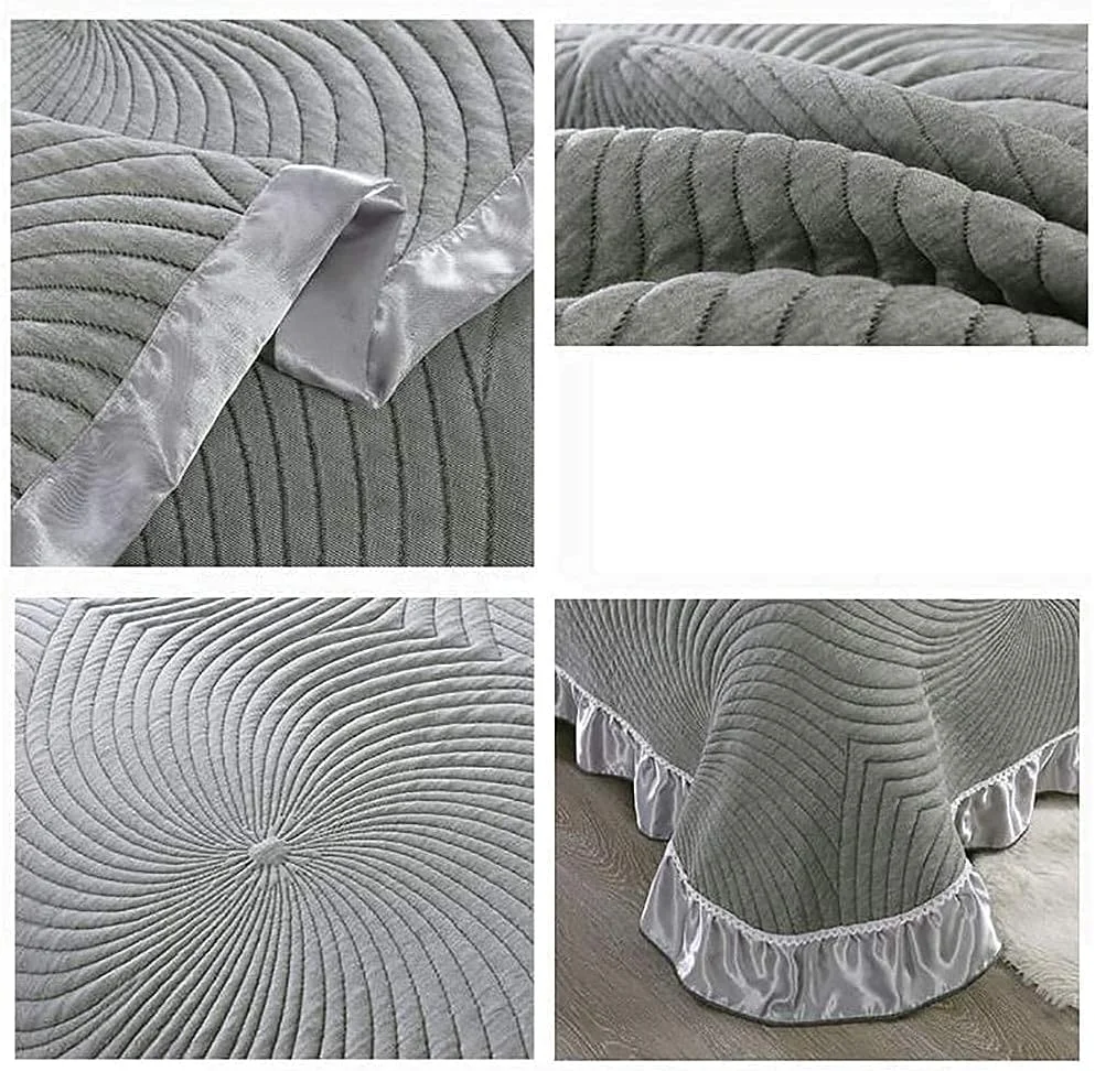 ست روتختی لحاف دوزی شده گلدوزی شده GaRcan 3 تکه، ست روتختی گرم و نرم میکروفیبر پنبه ای سایز دو نفره کینگ، 9، 230x245 سانتی متر (91x96 اینچ) (3 230x245 سانتی متر (91x96 اینچ))