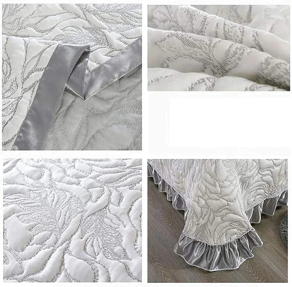 ست روتختی لحاف دوزی شده گلدوزی شده GaRcan 3 تکه، ست روتختی گرم و نرم میکروفایبر پنبه ای سایز دو نفره کینگ، 9، 230x245 سانتی متر (91x96 اینچ) (3 230x245 سانتی متر (91x96 اینچ))