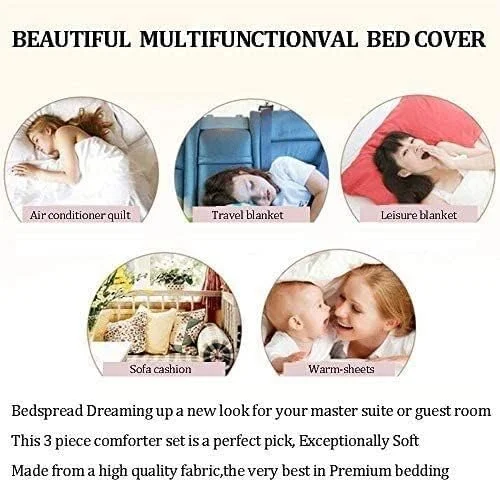 ست لحاف سایز کینگ GaRcan - ست روتختی روتختی سایز کینگ دست ساز تکه دوزی شده لحاف روتختی پنبه ای 3 تکه روتختی لحاف تخت خواب انداز چند منظوره درجه یک