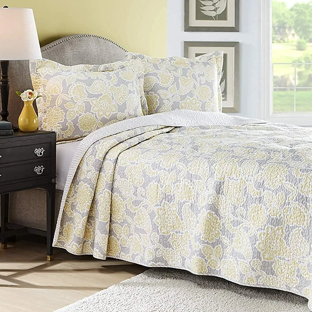 ست روتختی پنبه ای گلدار GaRcan، ست 3 تکه روکش تخت طرح گل، لحاف تهویه مطبوع تابستانی، 230 270 سانتی متر، 4 (3)