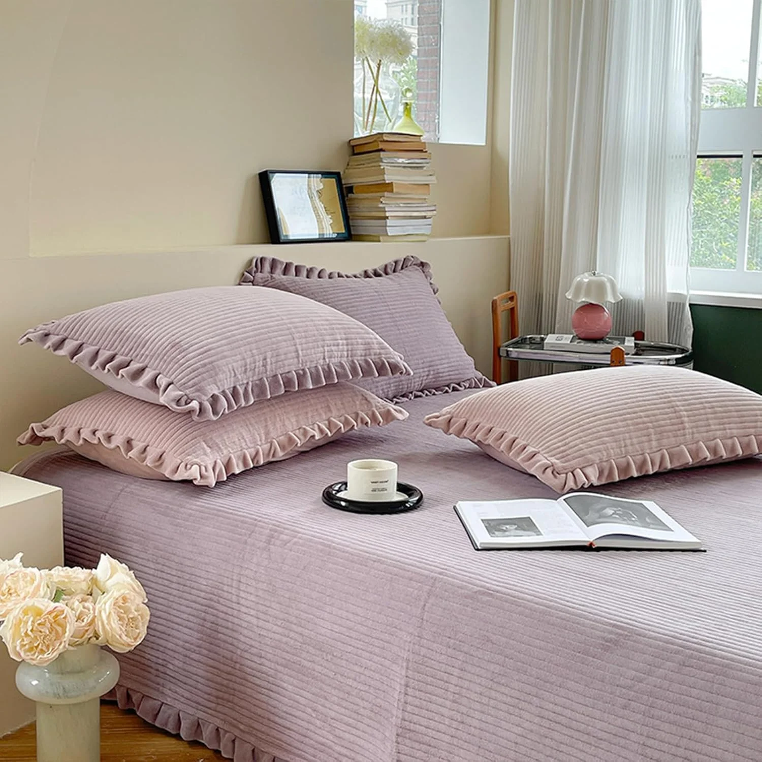 روتختی کلوت 230 در 250 سانتی متر با روبالشی، پتوی نخی سبک وزن تابستانی برای تخت، مبل - پتوی تنفسی برای مبل