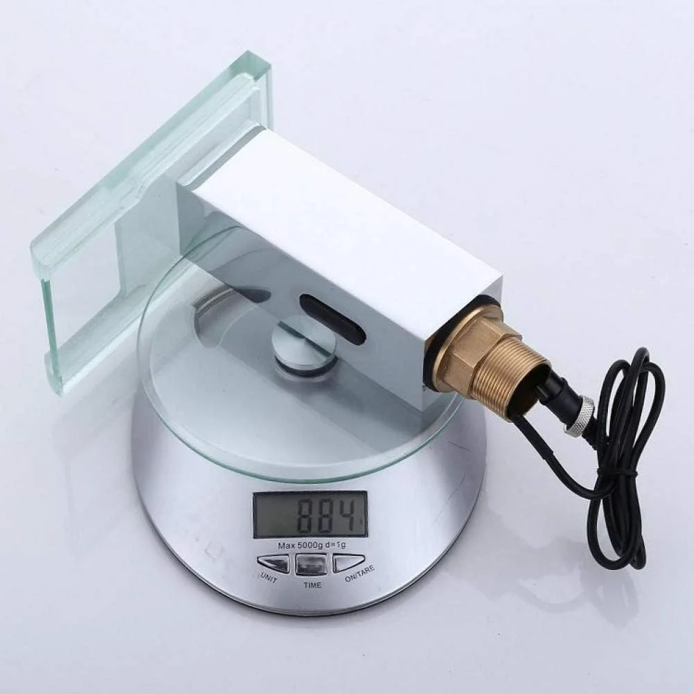 شیر آب حوضچه سنسور نور LED YHSGY، شیر آب آفتابه شیشه ای با کنترل دمای آبشار شیر آب حوضچه سنسور نور LED YHSGY، شیر آب آفتابه شیشه ای با کنترل دمای آبشار