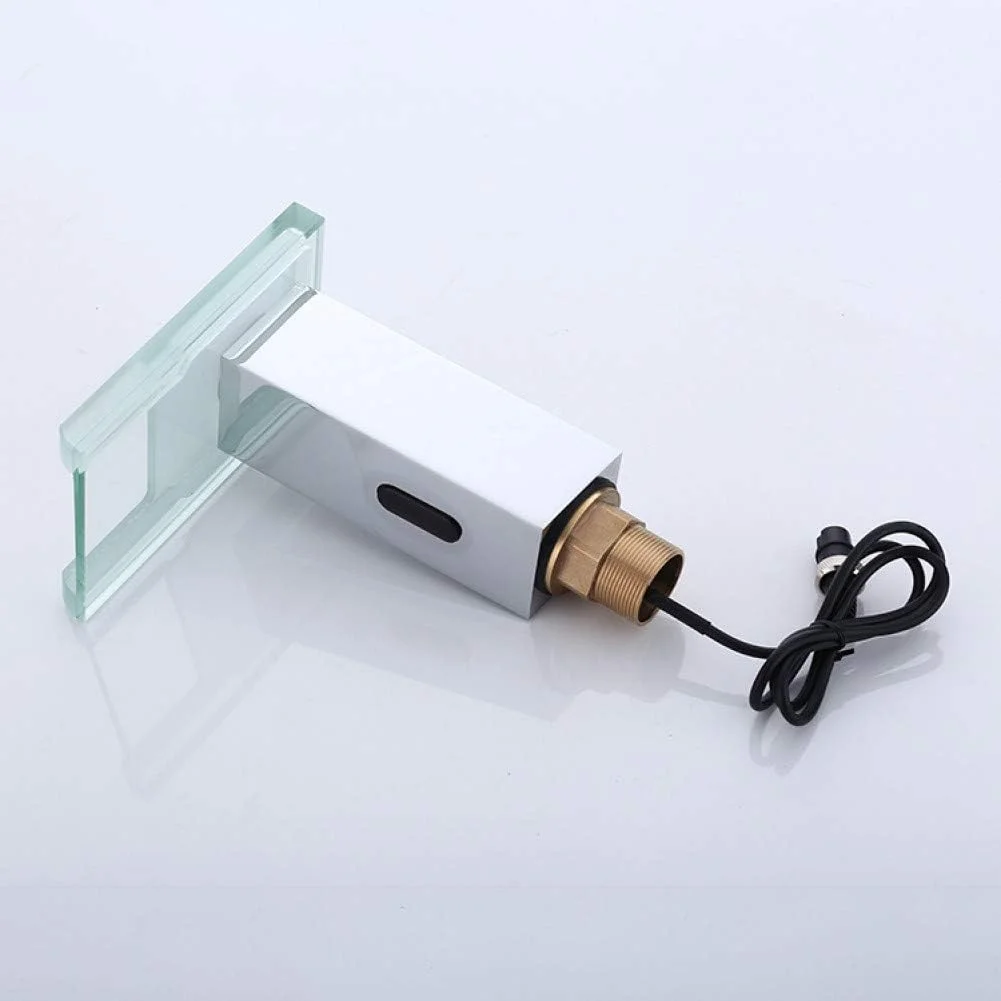 شیر آب حوضچه سنسور نور LED YHSGY، شیر آب آفتابه شیشه ای با کنترل دمای آبشار شیر آب حوضچه سنسور نور LED YHSGY، شیر آب آفتابه شیشه ای با کنترل دمای آبشار