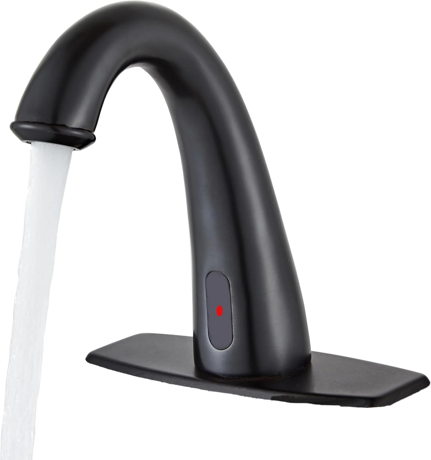 HHOOMMEE Touchless Bathroom Faucet Matte Black Finishing Automatic Sensor Motion Basin Mixer Tap with Deck Plate