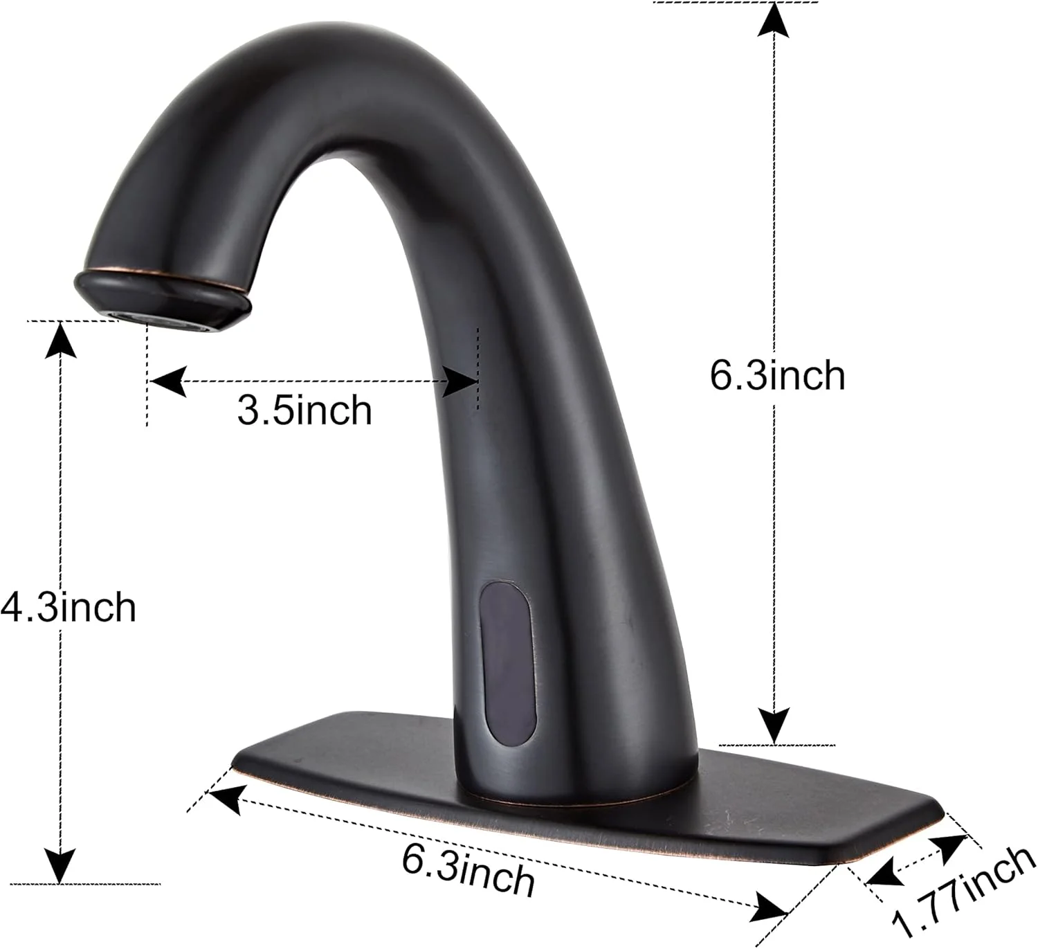 HHOOMMEE Touchless Bathroom Faucet Matte Black Finishing Automatic Sensor Motion Basin Mixer Tap with Deck Plate HHOOMMEE Touchless Bathroom Faucet Matte Black Finishing Automatic Sensor Motion Basin Mixer Tap with Deck Plate