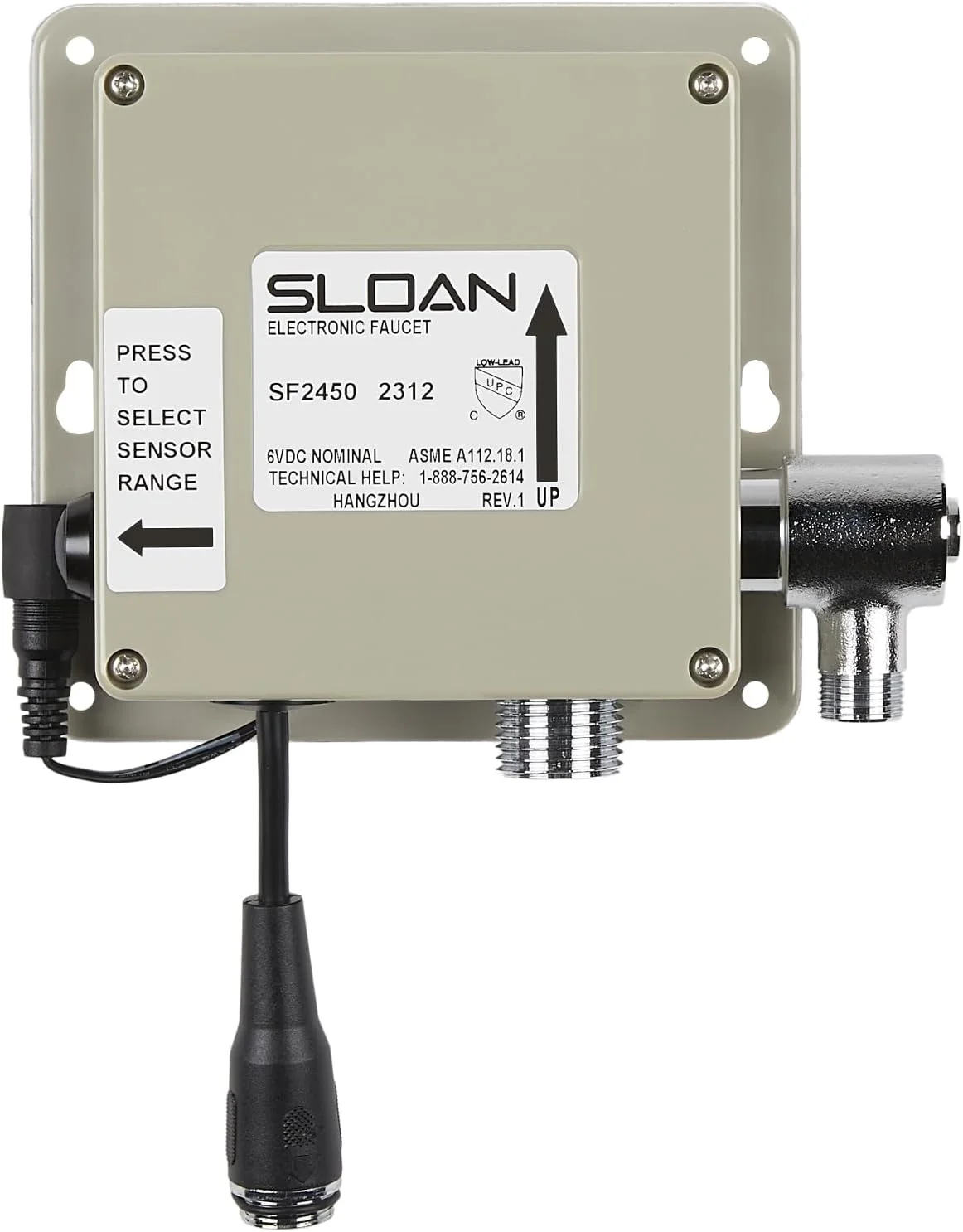 شیر دستشویی پایه دار الکترونیکی سنسوردار اسلون مدل SF-2450-4 برای T، کروم براق شیر دستشویی پایه دار الکترونیکی سنسوردار اسلون مدل SF-2450-4 برای T، کروم براق