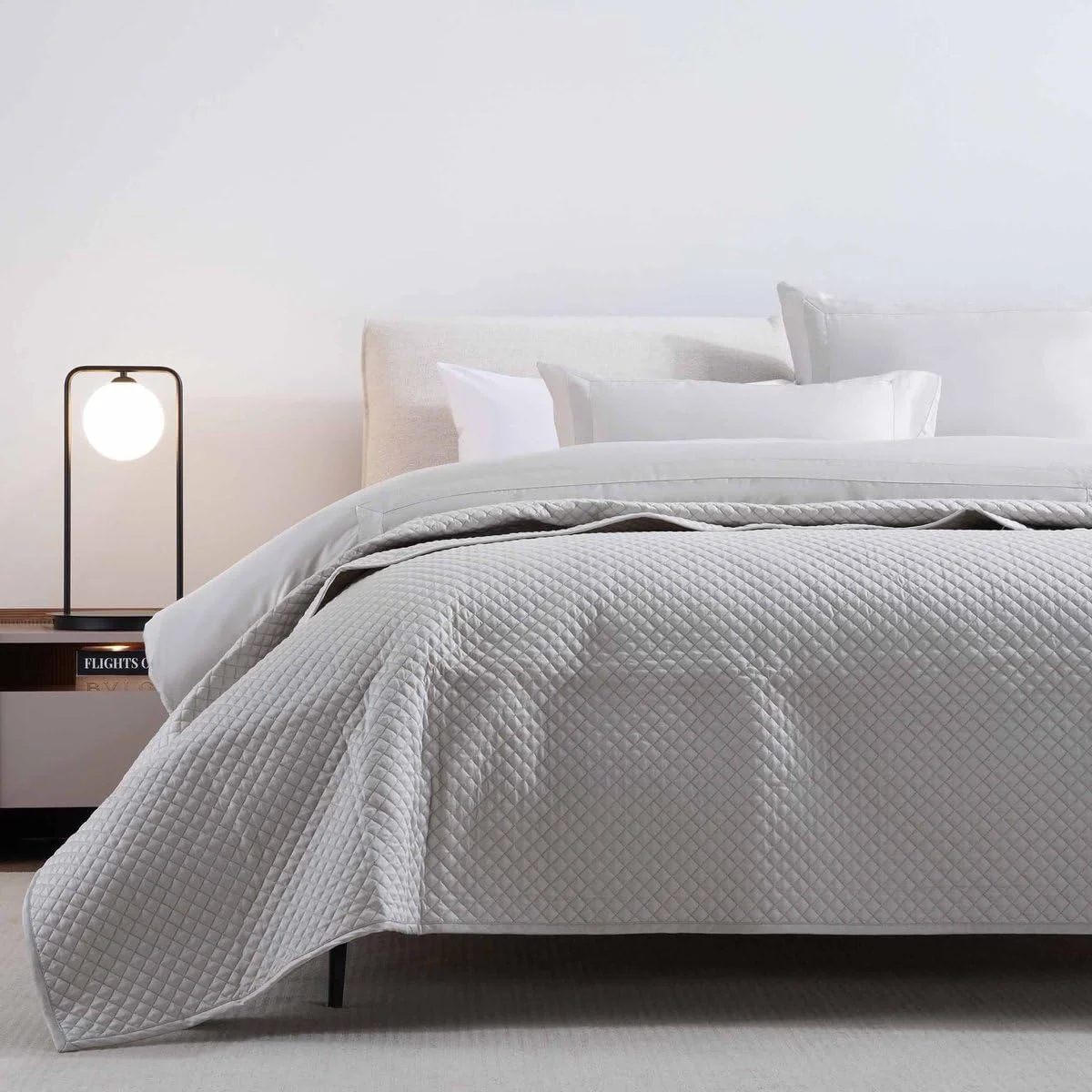 PAN HOME Luxe Cotton Tencel Quilted Bedspread 220x240cm - Grey PAN HOME Luxe Cotton Tencel Quilted Bedspread 220x240cm - Grey