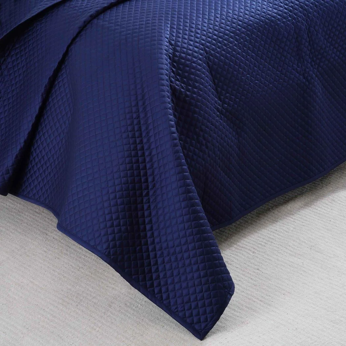 PAN HOME Luxe Cotton Tencel Quilted Bedspread 220x240cm - Navy