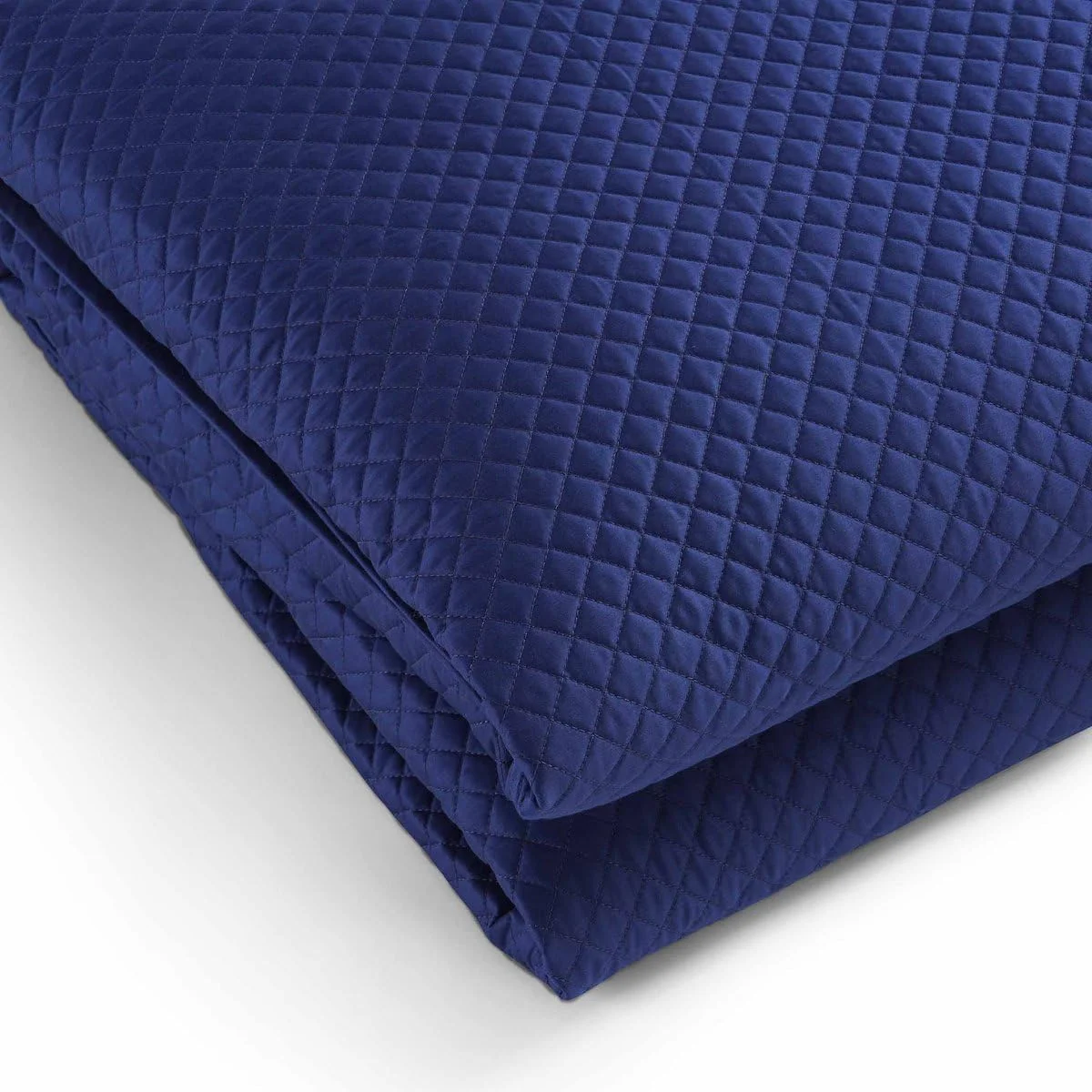 PAN HOME Luxe Cotton Tencel Quilted Bedspread 220x240cm - Navy