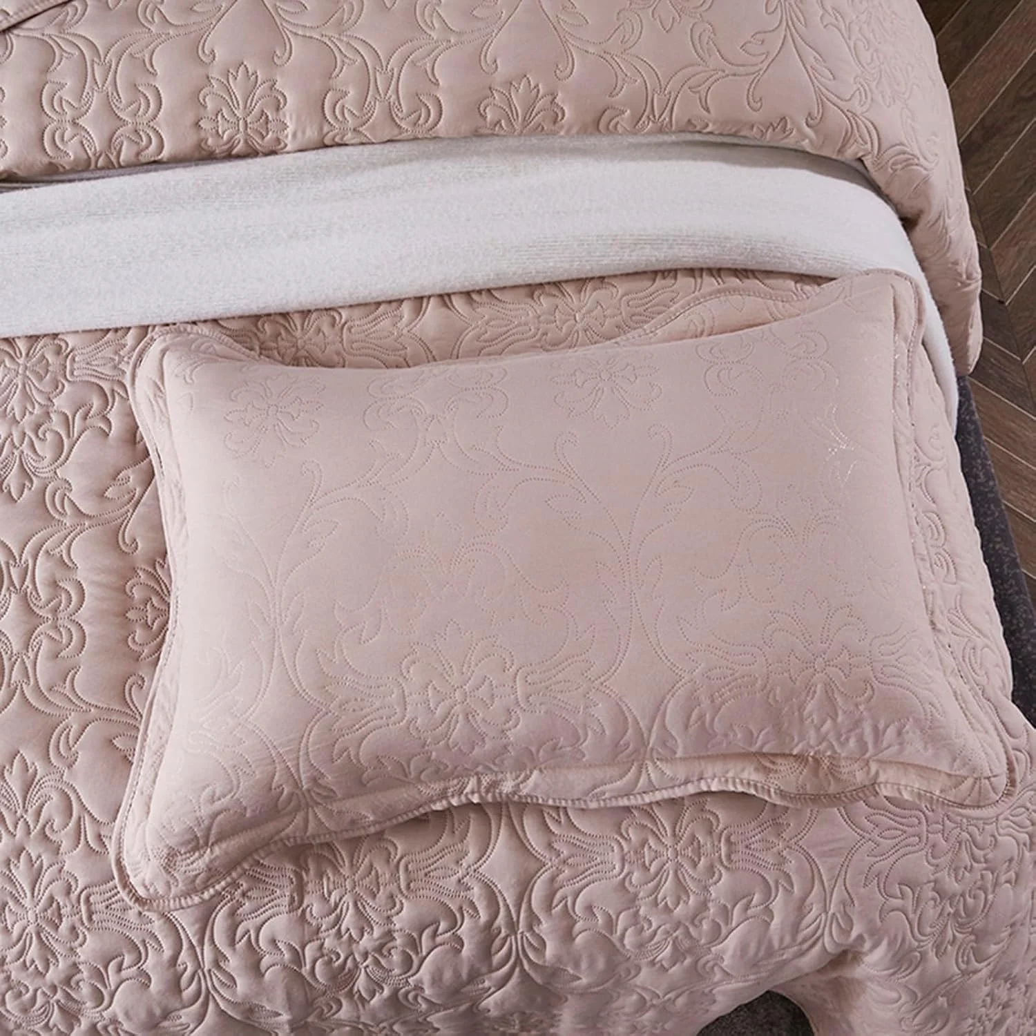 ست لحاف سه تکه OKYUK سایز کوئین، روتختی لحافی، ست رو تختی میکروفایبر سبک وزن بزرگ با روبالشی، روتختی چاپی دو رو، مناسب برای تمام فصول، 220x240 سانتی متر (شن و ماسه لوبیا روشن، 220*240 سانتی متر)