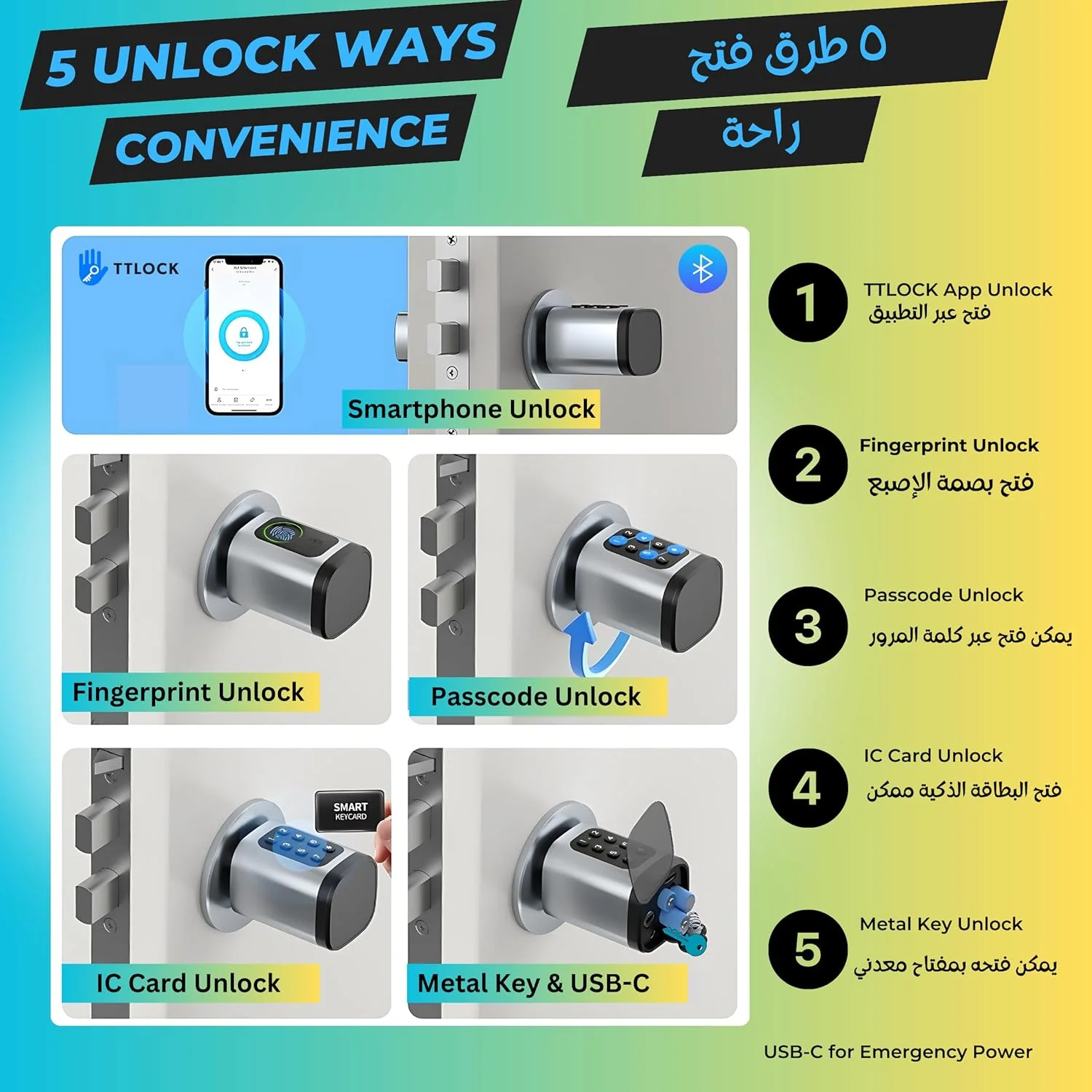 قفل درب هوشمند Altix CL1X TTLock | ورود بدون کلید | اثر انگشت و رمز عبور | بلوتوث | نصب آسان | ایده آل برای اجاره های تعطیلات | طول قابل تنظیم ایمن 60mm-90mm | کروم مرواریدی جدید