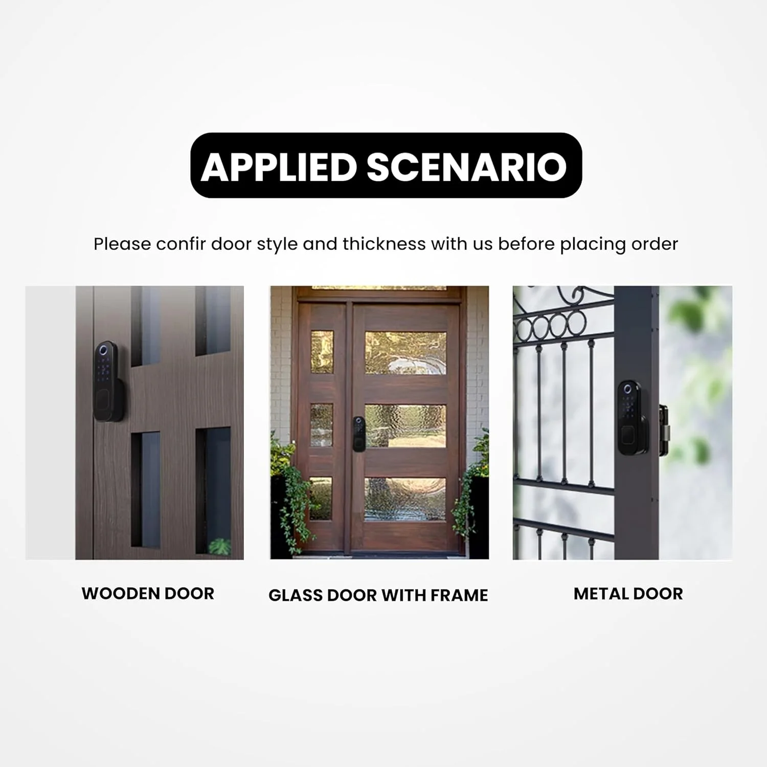 قفل ریم Altix S4FF با دسترسی دو طرفه قفل هوشمند با صفحه کلید، RFID و کنترل برنامه نصب آسان و ایمن برای خانه و محل کار (مشکی براق)