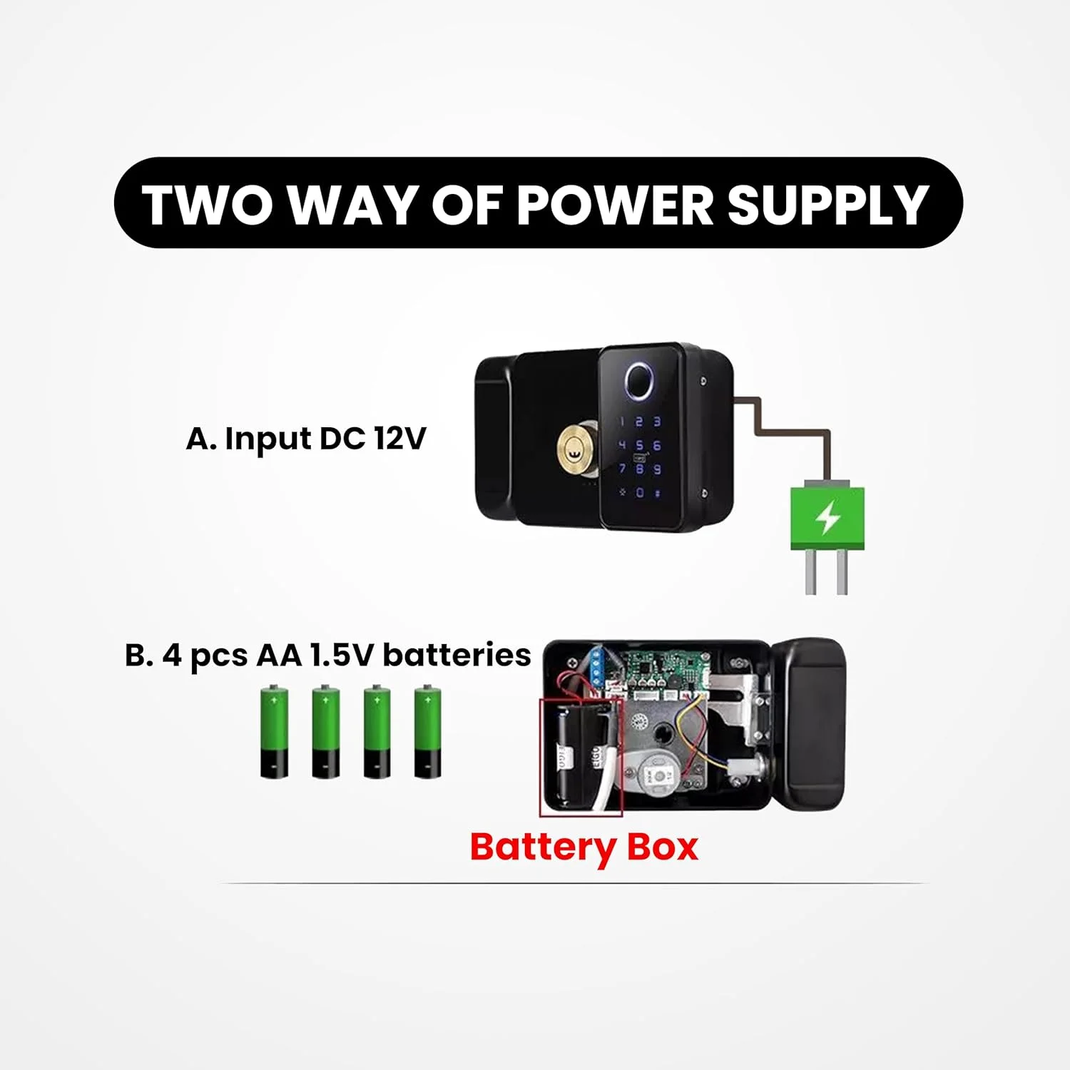 قفل ریم Altix S4FF با دسترسی دو طرفه قفل هوشمند با صفحه کلید، RFID و کنترل برنامه نصب آسان و ایمن برای خانه و محل کار (مشکی براق)