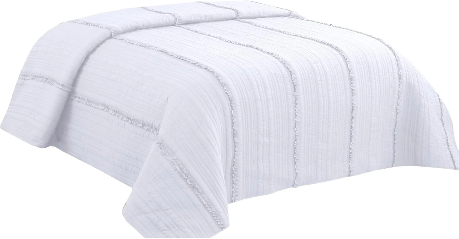 روتختی آیوال ام اس هوم تکس اینتریورز، رو تختی، روبالشی ساده و طرح دار، سایز: 220/240 + 2 عدد 50/70، جنس: 100% پنبه، کرم آیوال