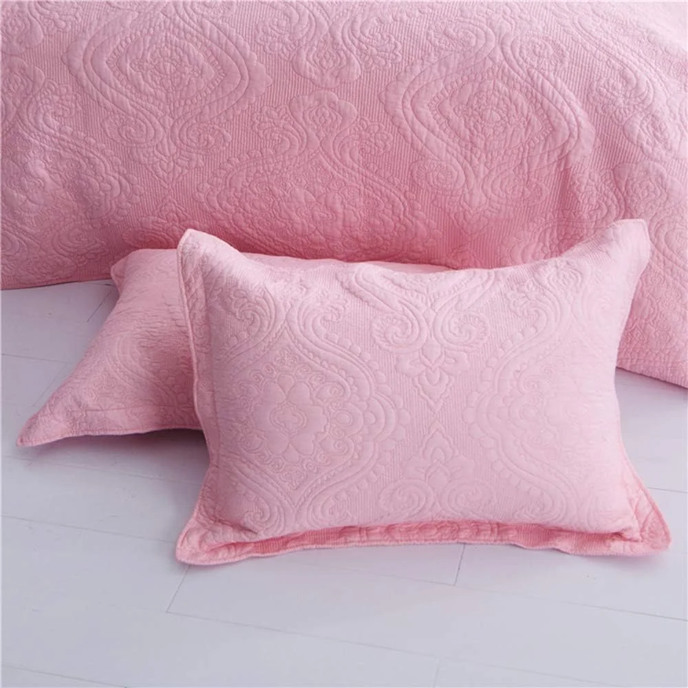 ست روتختی پنبه‌ای طرح‌دار NDYJFLB سایز کینگ سفید، لحاف سبک و گرم برجسته، روانداز تخت، رو تختی، ست ملحفه 3 تکه شامل روتختی + 2 روبالشی، F-250X270CM