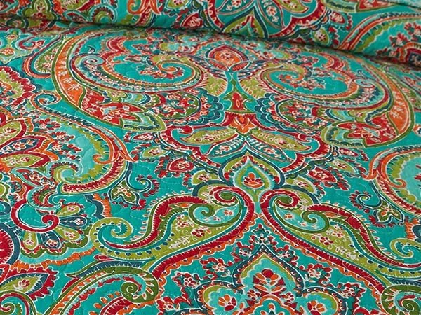 ست روتختی پنبه ای نیولیک - ست رو تختی تکه دوزی شده دو طرفه، طرح گلدار اروپایی، سایز کینگ