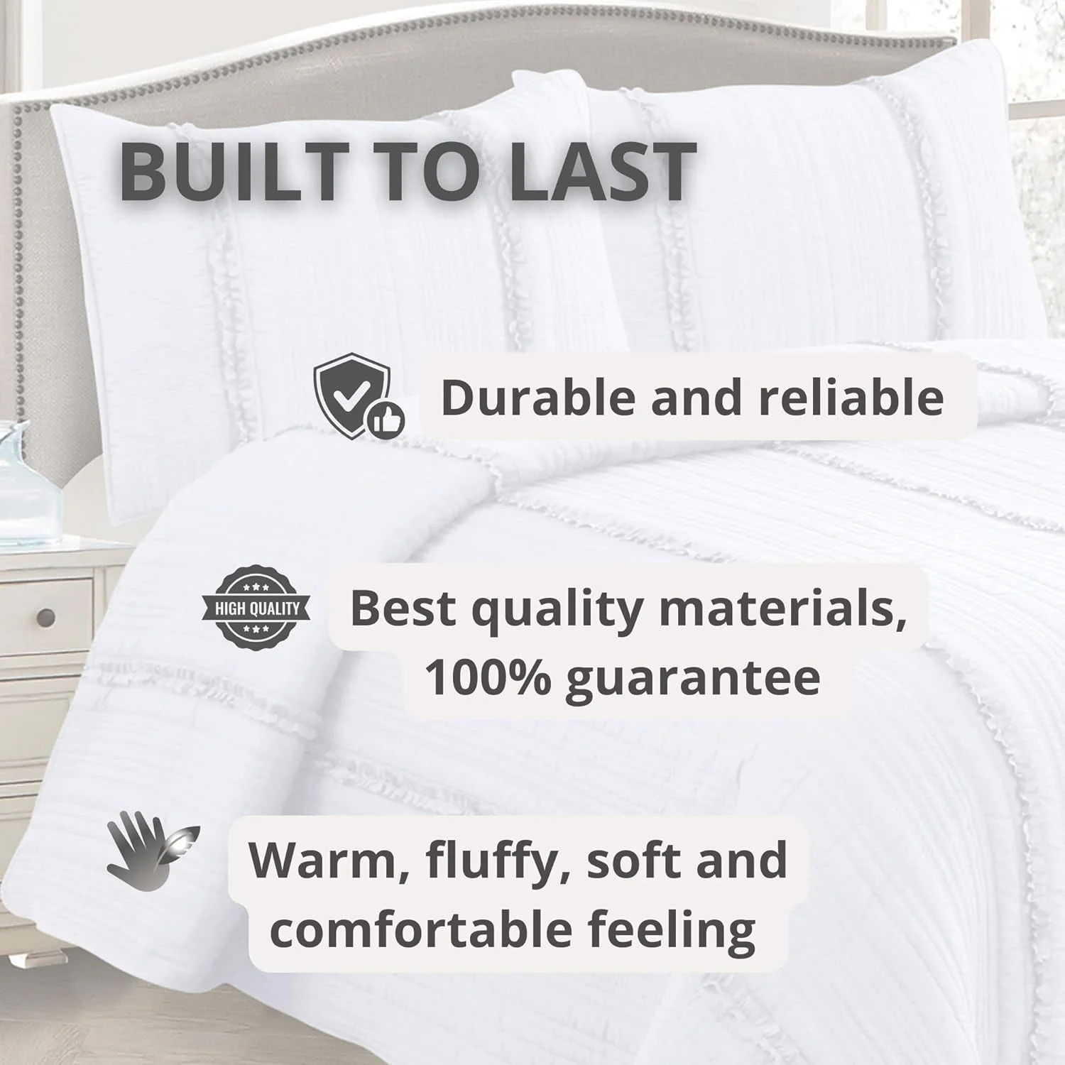 روتختی آیوال ام اس هوم تکس اینتریورز، رو تختی، روبالشی ساده و طرح دار، سایز: 220/240 + 2 عدد 50/70، جنس: 100% پنبه، کرم آیوال