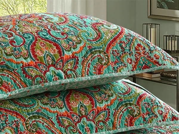 ست روتختی پنبه ای نیولیک - ست رو تختی تکه دوزی شده دو طرفه، طرح گلدار اروپایی، سایز کینگ