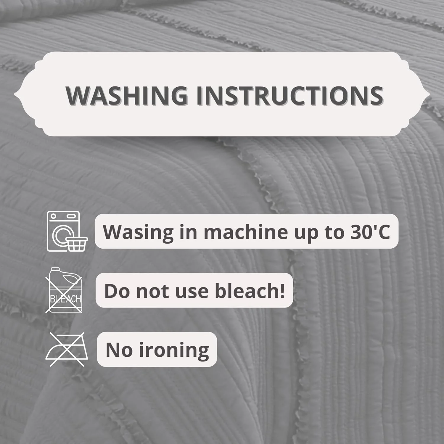 روتختی ام اس هوم تکس مدل Ival، رو انداز تخت، روبالشتی ساده و برجسته، سایز: 150/220 + 1 عدد 50/70، جنس: 100% پنبه، رنگ: IVAL خاکستری تیره