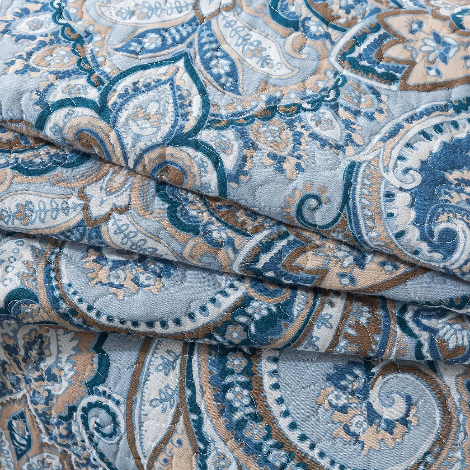 ست روتختی لحاف دار پنبه ای نیولیک - ست رو تختی تکه دوزی شده دو رو، طرح گلدار خاکستری اروپایی، سایز کینگ