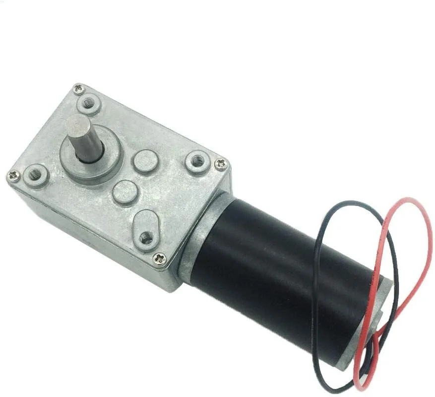 موتور گیربکس حلزونی DC مدل BRINGSMART با ولتاژ 12 ولت، سرعت 80 دور در دقیقه و گشتاور 15 کیلوگرم-سانتی متر، موتور مینی توربین خود قفل شونده معکوس برای ربات DIY، میز گردان، قفل درب و دستگاه پرده (12 ولت 80 دور در دقیقه)