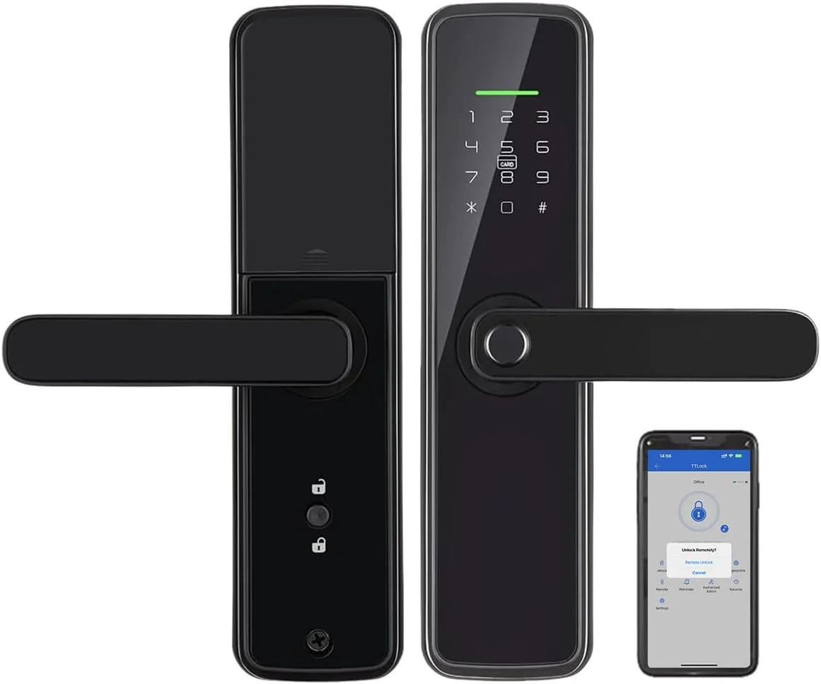قفل هوشمند، قفل درب اثر انگشتی وای فای و بلوتوث 2 در 1 با صفحه کلید، نسخه GCC، کنترل برنامه، ورود بدون کلید برای اتاق، گاراژ، دفتر، آپارتمان