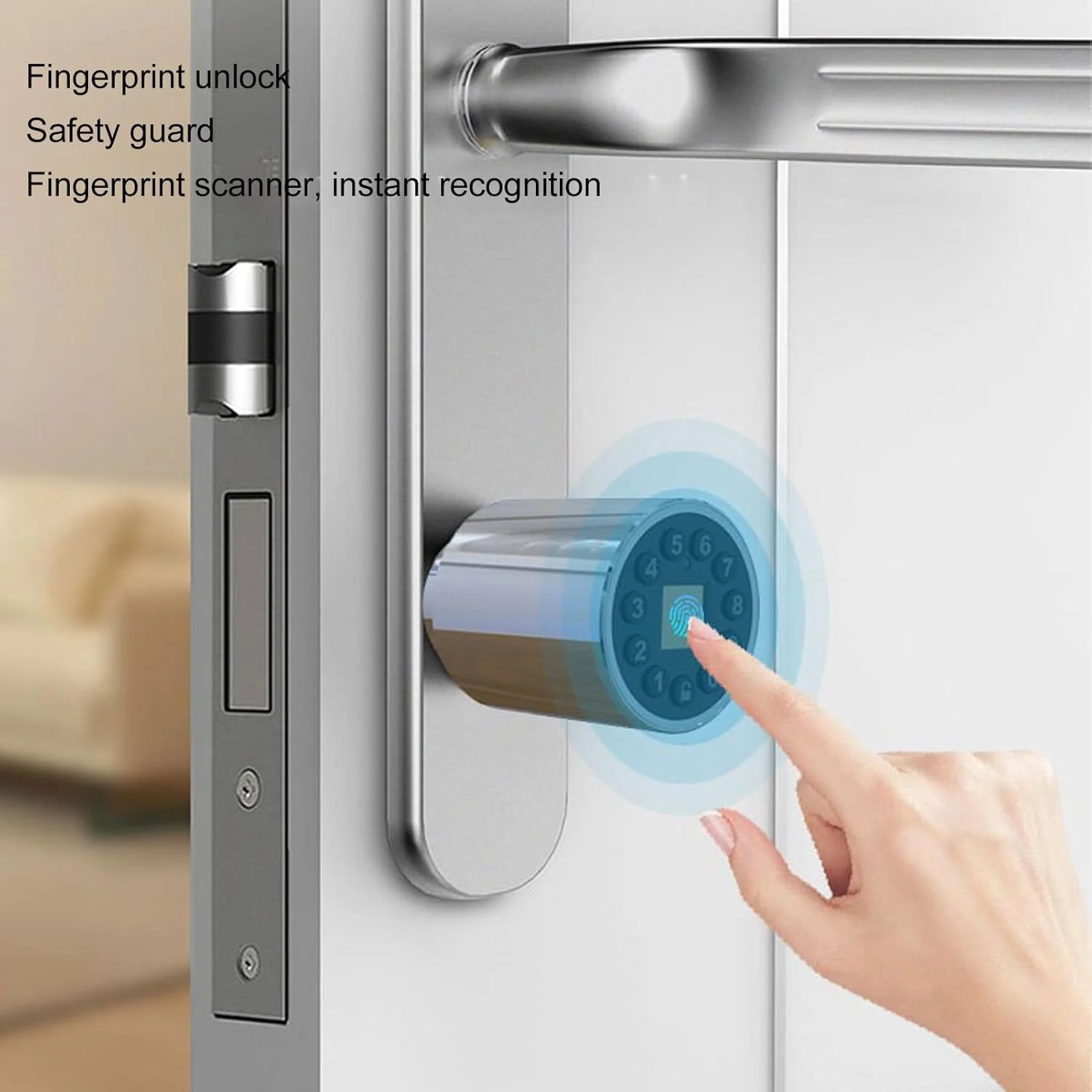 قفل سیلندر هوشمند با قابلیت باز کردن قفل با اثر انگشت، برنامه، رمز عبور، طراحی قابل تنظیم، کم مصرف و کم تداخل، امنیت بیشتر برای دفتر کار خانگی