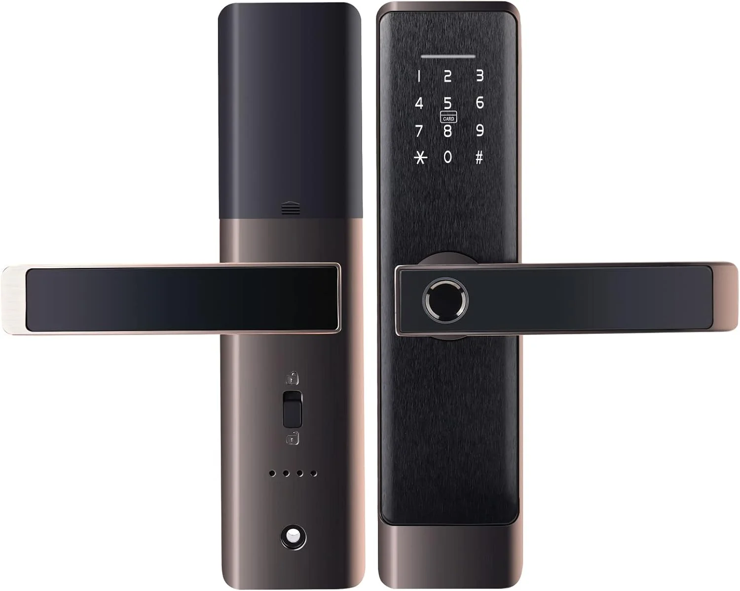قفل هوشمند، قفل درب هوشمند، قفل درب بدون کلید سازگار با الکسا و گوگل، قفل درب اثر انگشتی، قفل الکترونیکی بلوتوثی، نصب آسان برای درب ورودی، خانه، دفتر، Airbnb، مشکی