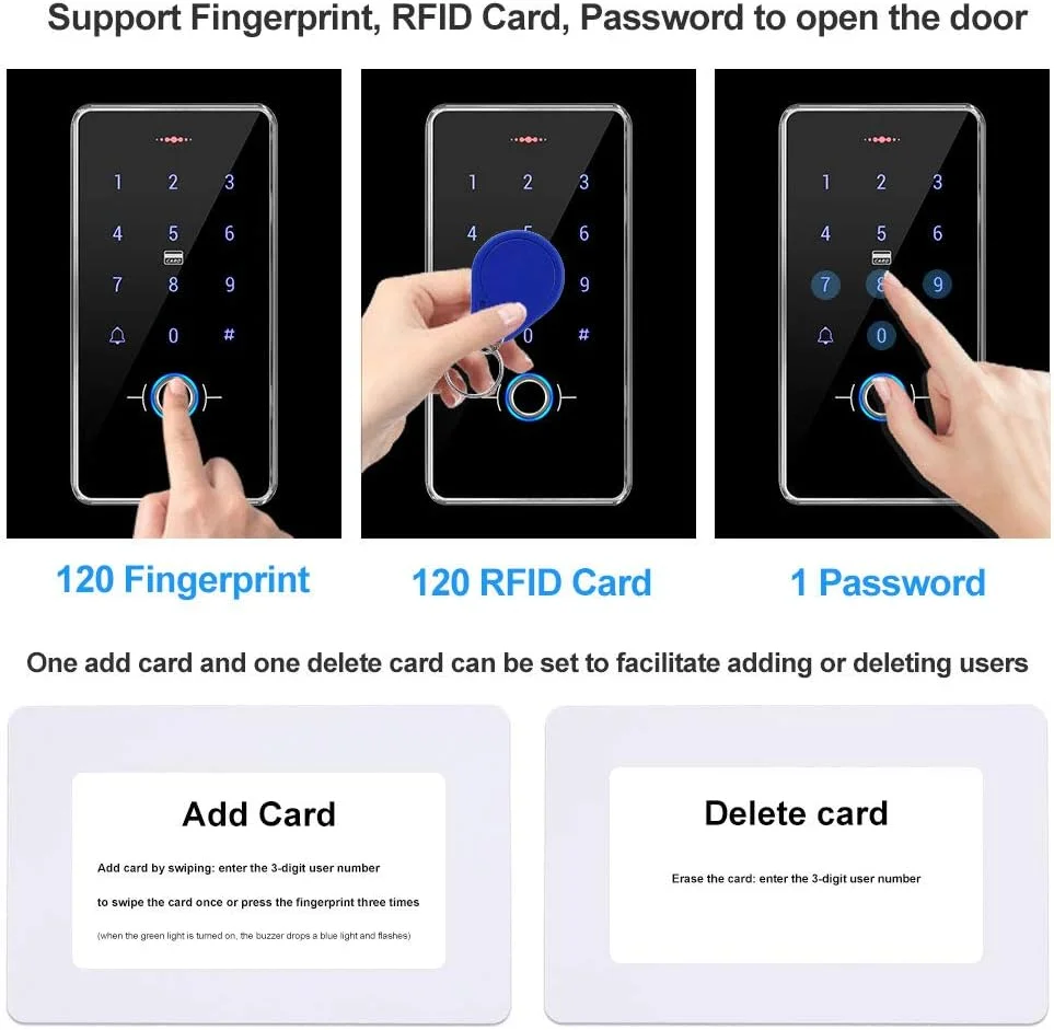 کیت سیستم کنترل دسترسی درب FST، صفحه کلید RFID ضد آب IP68 با اثر انگشت بیومتریک + منبع تغذیه K80 3A + قفل الکتریکی Fail Safe NC + 10 عدد جاکلیدی RFID 13.56 مگاهرتز کیت سیستم کنترل دسترسی درب FST، صفحه کلید RFID ضد آب IP68 با اثر انگشت بیومتریک + منبع تغذیه K80 3A + قفل الکتریکی Fail Safe NC + 10 عدد جاکلیدی RFID 13.56 مگاهرتز