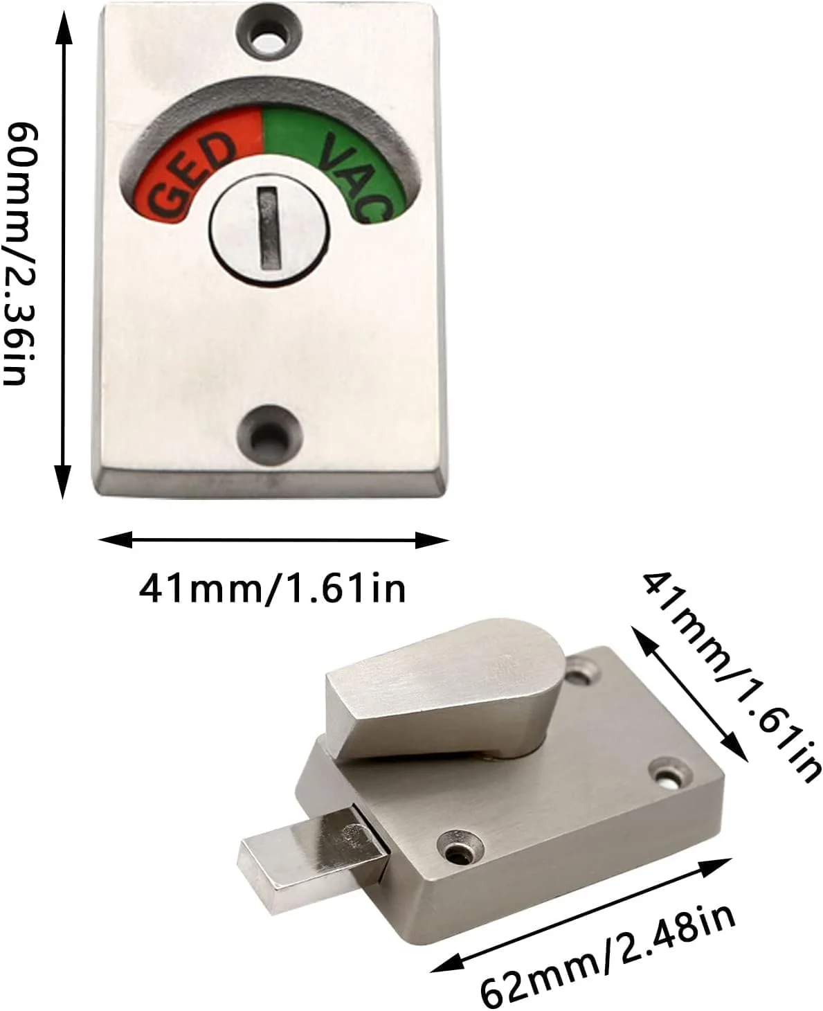 قفل نشانگر زبانه ای، قفل حریم خصوصی سرویس بهداشتی با آلیاژ روی، قفل درب توالت و سرویس بهداشتی نشانگر خالی/اشغال (1 عدد)