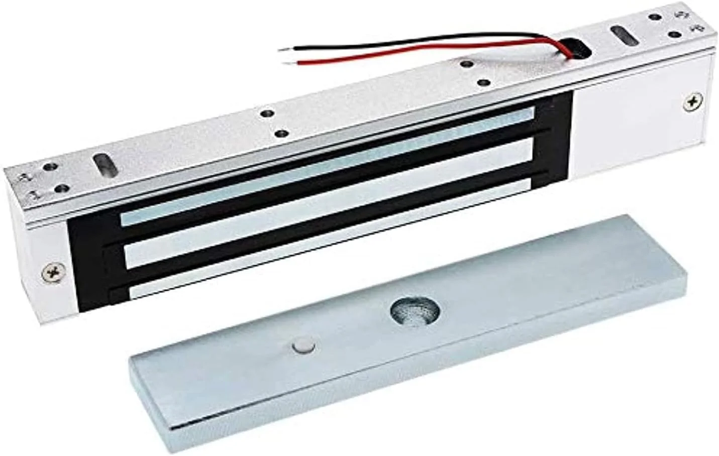 قفل الکترومغناطیسی 12 ولت Joyzzz، قفل درب الکترومغناطیسی آلیاژ آلومینیوم با چراغ، کیت قفل درب الکترومغناطیسی 2 سیم 600 پوندی برای درب کابینت آهنی و درب کنترل دسترسی