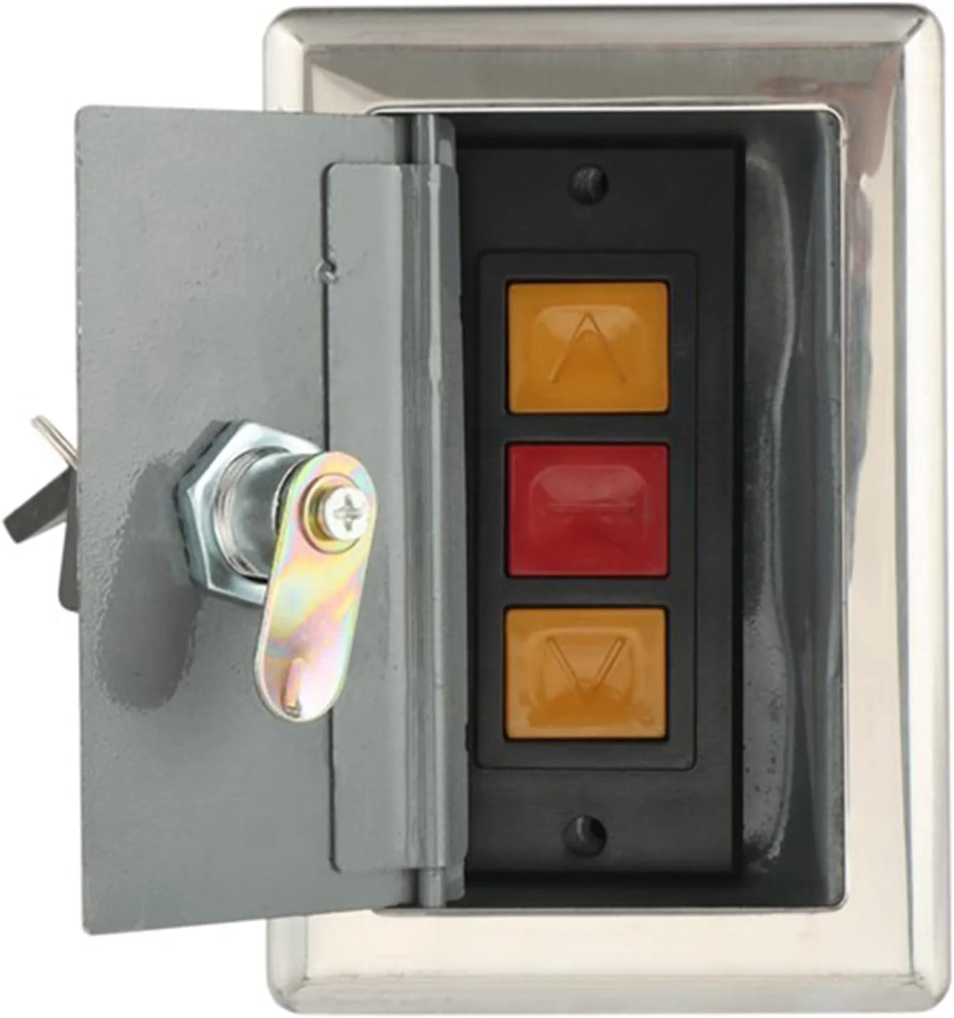 2 عدد درب بازکن گاراژ، جعبه قفل سوئیچ غلتکی درب برقی، سوئیچ دکمه ای مخفی نصب شده روی سطح C