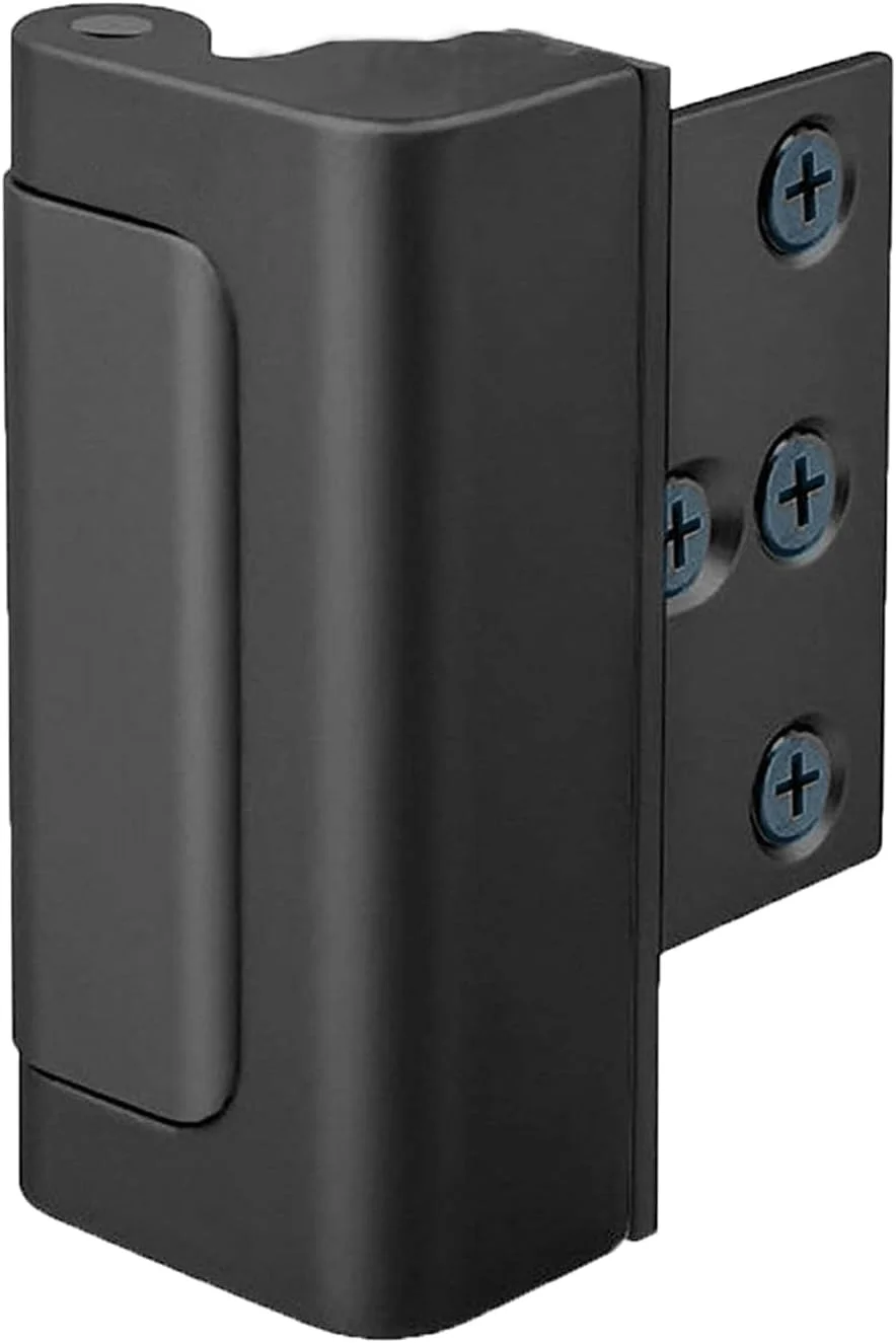 قفل تقویت درب امنیتی خانگی MESTPURER، قفل ایمنی ضد کودک ارتقا یافته با 8 پیچ، امنیت بالا برای خانه شما، محافظ قفل شبانه با توقف 3 اینچی، تحمل وزن 800 پوند (مشکی)