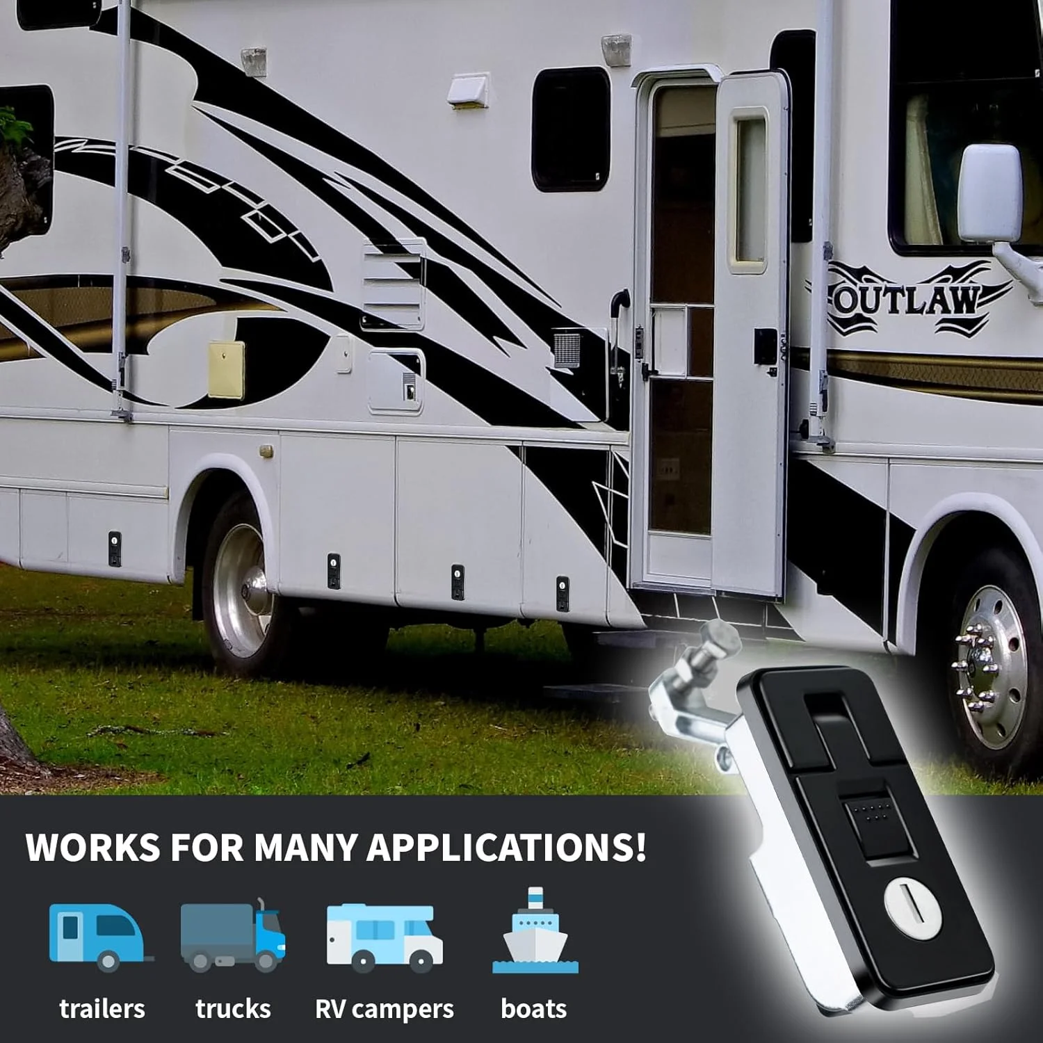 قفل فشاری اهرمی فشرده ساز مشکی Loclink آلیاژ روی صنعتی برای محفظه های الکتریکی RV Camper، جعبه ابزار کامیون و ماشین آلات، اهرم قابل تنظیم فشاری دکمه ای دریچه قایق با عملکرد دستی، 2 عدد قفل فشاری اهرمی فشرده ساز مشکی Loclink آلیاژ روی صنعتی برای محفظه های الکتریکی RV Camper، جعبه ابزار کامیون و ماشین آلات، اهرم قابل تنظیم فشاری دکمه ای دریچه قایق با عملکرد دستی، 2 عدد