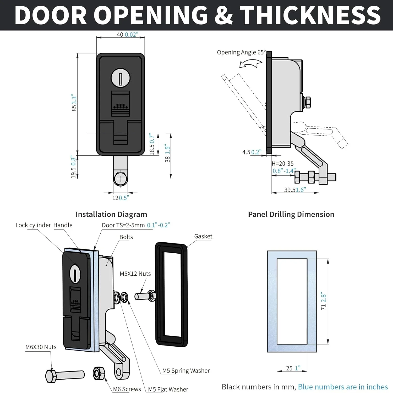 قفل فشاری اهرمی فشرده ساز مشکی Loclink آلیاژ روی صنعتی برای محفظه های الکتریکی RV Camper، جعبه ابزار کامیون و ماشین آلات، اهرم قابل تنظیم فشاری دکمه ای دریچه قایق با عملکرد دستی، 2 عدد قفل فشاری اهرمی فشرده ساز مشکی Loclink آلیاژ روی صنعتی برای محفظه های الکتریکی RV Camper، جعبه ابزار کامیون و ماشین آلات، اهرم قابل تنظیم فشاری دکمه ای دریچه قایق با عملکرد دستی، 2 عدد