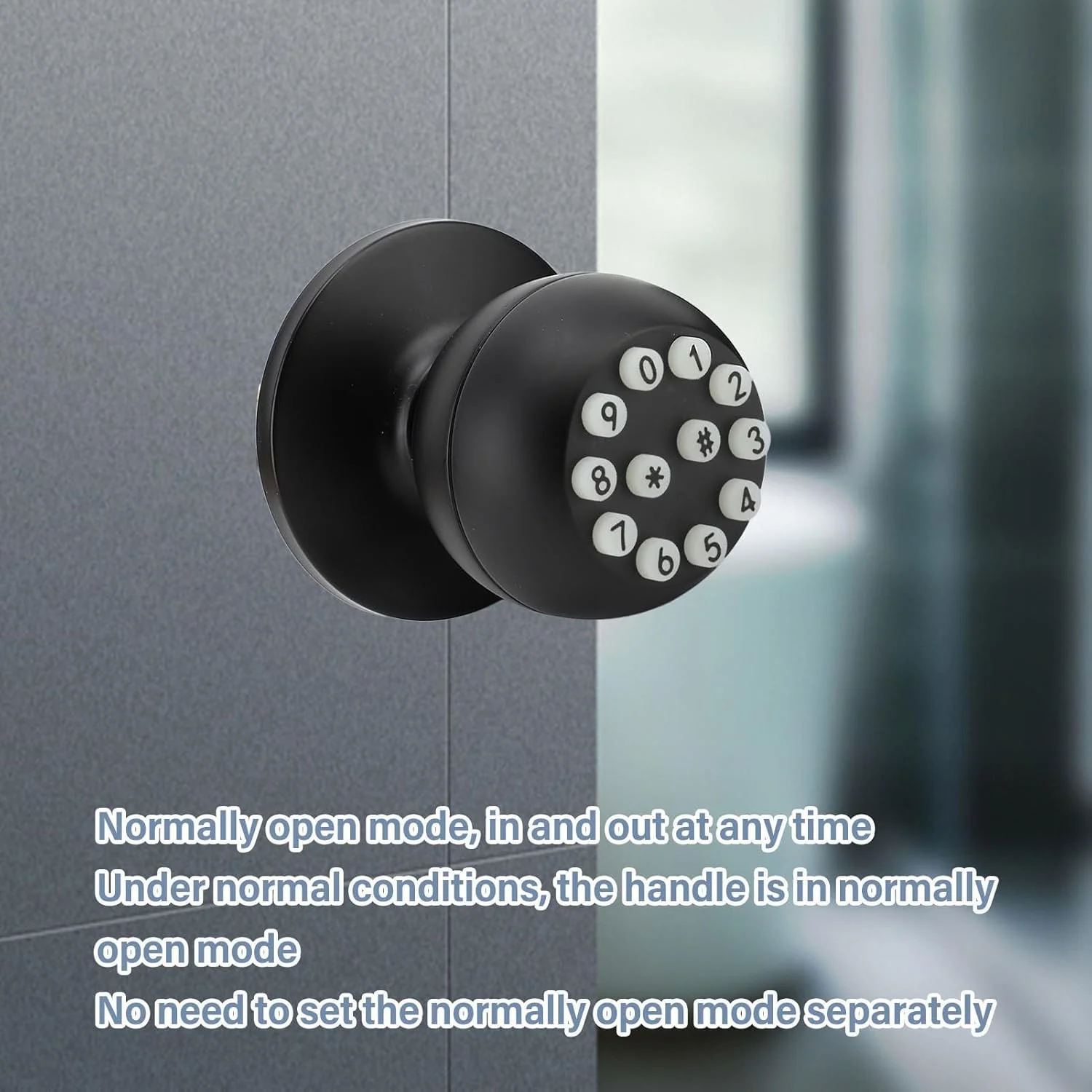 دستگیره درب رمزدار Luocute با قفل و کلید، دستگیره گرد دیجیتال با دسته ضد لغزش، نصب آسان برای درب های با ضخامت 35 تا 55 میلی متر، 45 کاربر