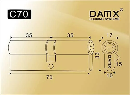 MEGGO Cylinder Door Lock (5 Brass Key)