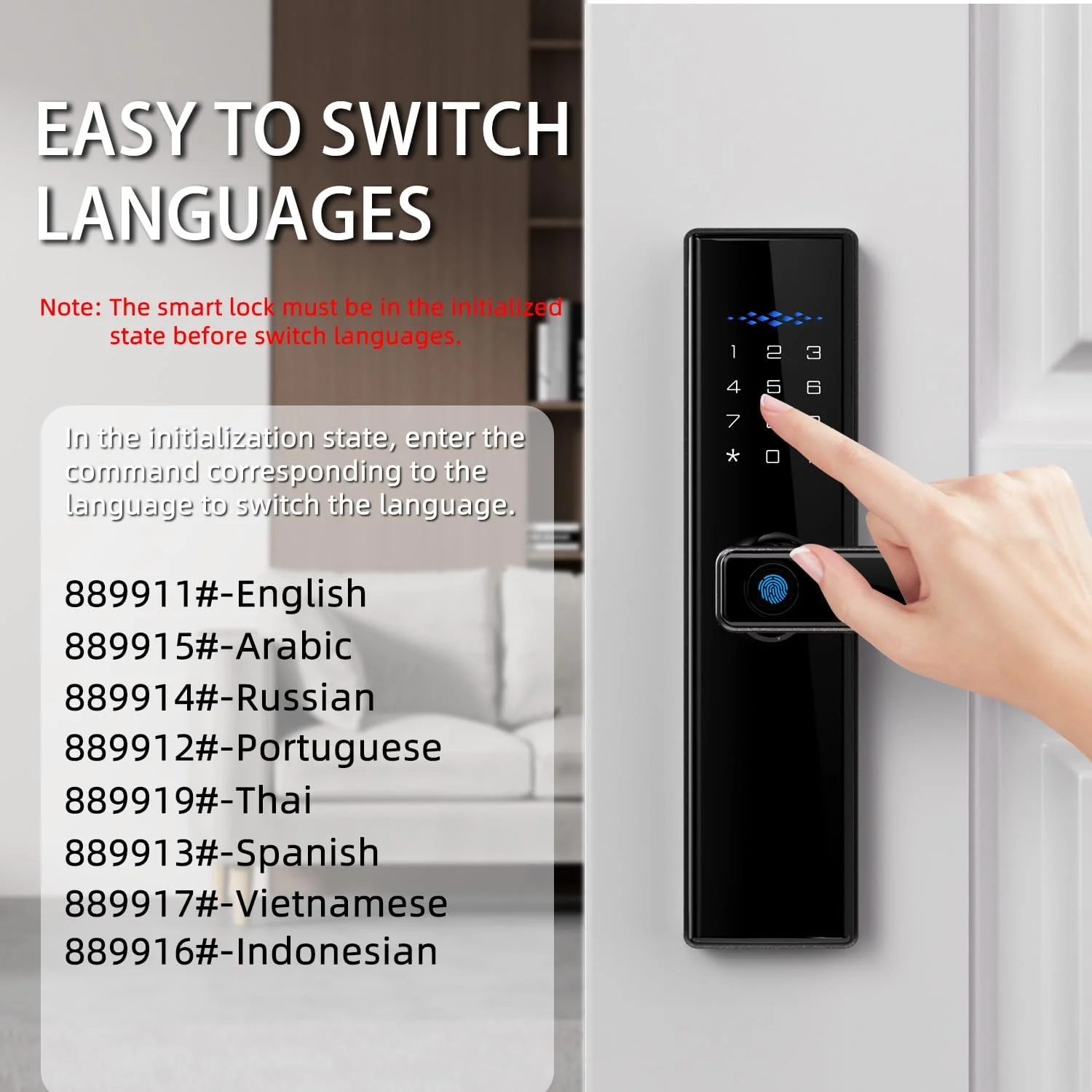 قفل هوشمند Makayuron، قفل Tuya نسخه وای فای، قفل درب هوشمند باز کردن قفل با اثر انگشت، NFC، رمز عبور، از راه دور، کلید مکانیکی. مورتایز 4585، پشتیبانی از 9 زبان (شامل عربی) (B302، مشکی)