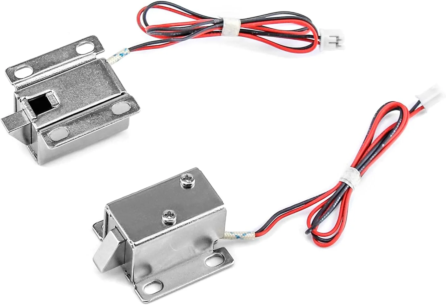 قفل سلونوئیدی الکترومغناطیسی QWORK، 4 عدد قفل زبانه پایین درب کشو کوچک DC 12V طراحی باریک برای قفل ایمنی درب کابینت کشو قفل سلونوئیدی الکترومغناطیسی QWORK، 4 عدد قفل زبانه پایین درب کشو کوچک DC 12V طراحی باریک برای قفل ایمنی درب کابینت کشو