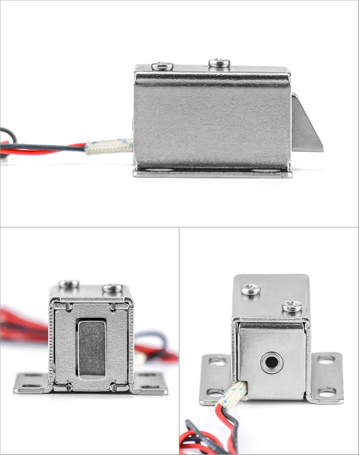 قفل سلونوئیدی الکترومغناطیسی QWORK، 4 عدد قفل زبانه پایین درب کشو کوچک DC 12V طراحی باریک برای قفل ایمنی درب کابینت کشو قفل سلونوئیدی الکترومغناطیسی QWORK، 4 عدد قفل زبانه پایین درب کشو کوچک DC 12V طراحی باریک برای قفل ایمنی درب کابینت کشو