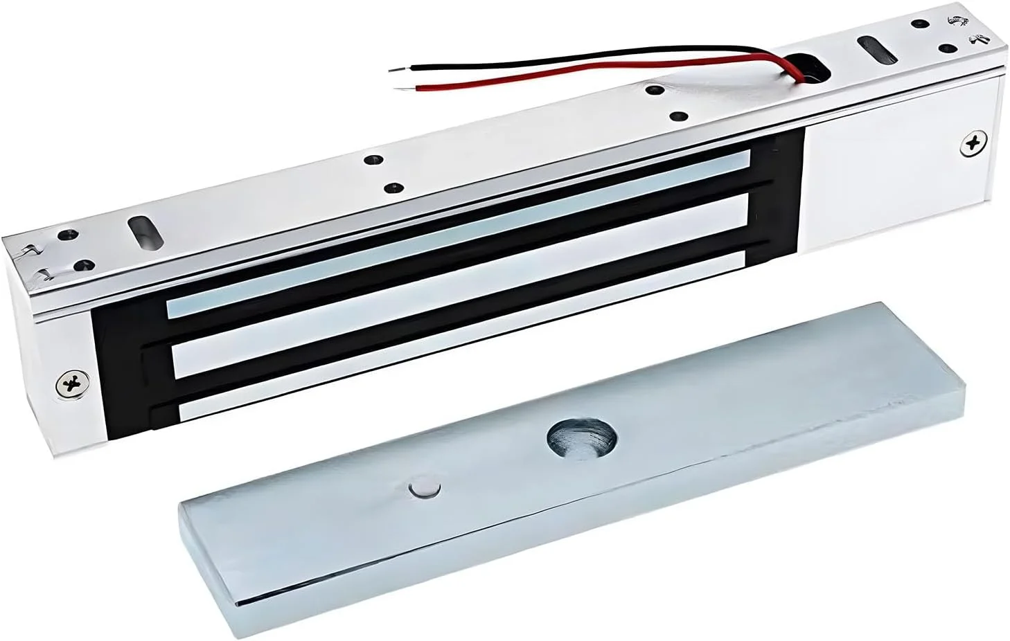 قفل الکترومغناطیسی X spring 12 ولت، قفل درب الکترومغناطیسی 600 پوندی 2 سیم با چراغ، قفل درب الکترومغناطیسی آلیاژ آلومینیوم برای درب کابینت آهنی و درب کنترل دسترسی