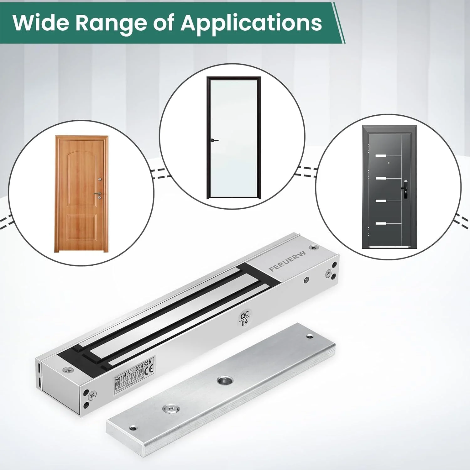 قفل الکترومغناطیسی X spring 12 ولت، قفل درب الکترومغناطیسی 600 پوندی 2 سیم با چراغ، قفل درب الکترومغناطیسی آلیاژ آلومینیوم برای درب کابینت آهنی و درب کنترل دسترسی