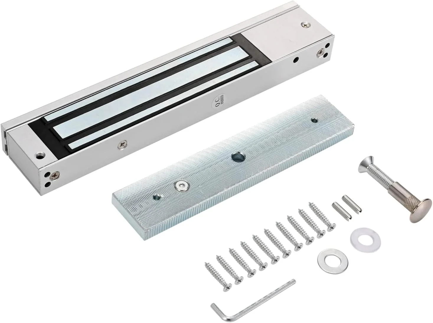 قفل الکترومغناطیسی YUANWIN با براکت Z و L، نیروی نگهداری 280 کیلوگرم / 600 پوند، قفل درب مغناطیسی برقی 12 ولت، حالت NC ایمن در برابر خرابی برای سیستم کنترل دسترسی