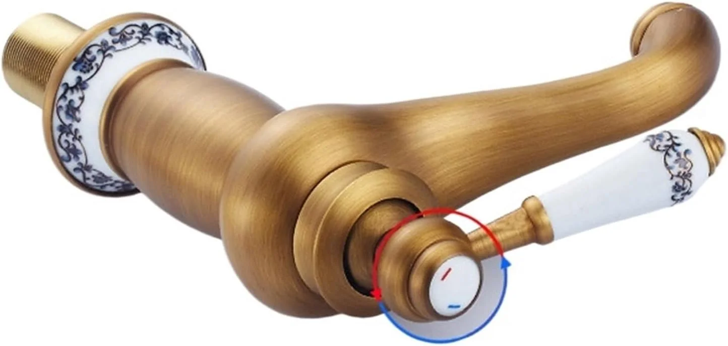 شیر روشویی برنجی با روکش برنز عتیقه، شیر آب سینک تک دستگیره، شیرهای آب گرم و سرد، شیرهای سبک قدیمی (عتیقه) شیر روشویی برنجی با روکش برنز عتیقه، شیر آب سینک تک دستگیره، شیرهای آب گرم و سرد، شیرهای سبک قدیمی (عتیقه)