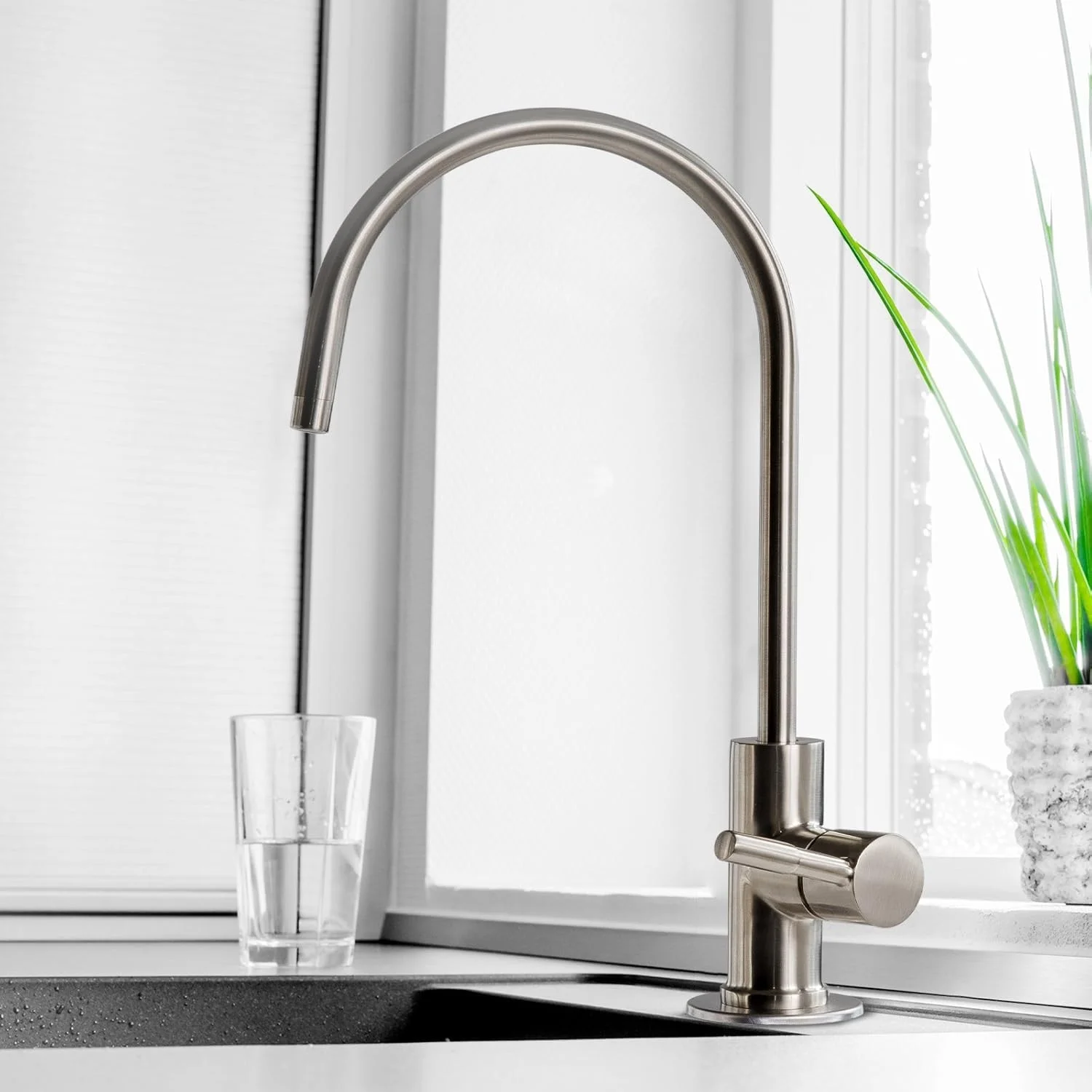 شیر آب تصفیه آب آشامیدنی iSpring GA1-BN برای سینک ظرفشویی، شیر آب اسمز معکوس بدون سرب و سنگین برای سیستم فیلتراسیون آب RO، شیر آب RO تمام استیل ضد زنگ، روکش نیکل برس خورده شیر آب تصفیه آب آشامیدنی iSpring GA1-BN برای سینک ظرفشویی، شیر آب اسمز معکوس بدون سرب و سنگین برای سیستم فیلتراسیون آب RO، شیر آب RO تمام استیل ضد زنگ، روکش نیکل برس خورده