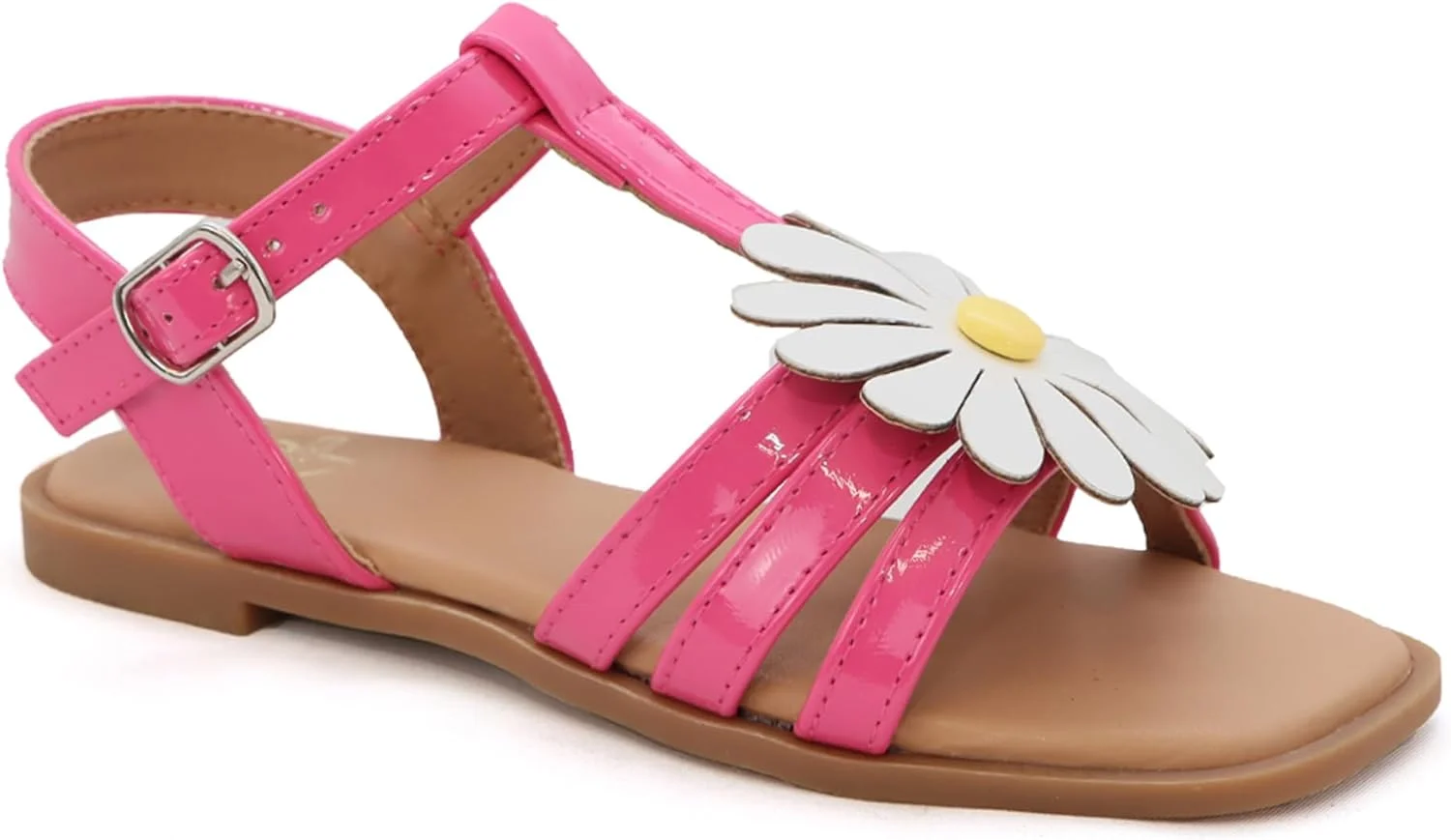 YOKI PAMELA-40Y Girls Sandals Flower Open-Toe Flat Dress Sandals, Girls Summer Sandals