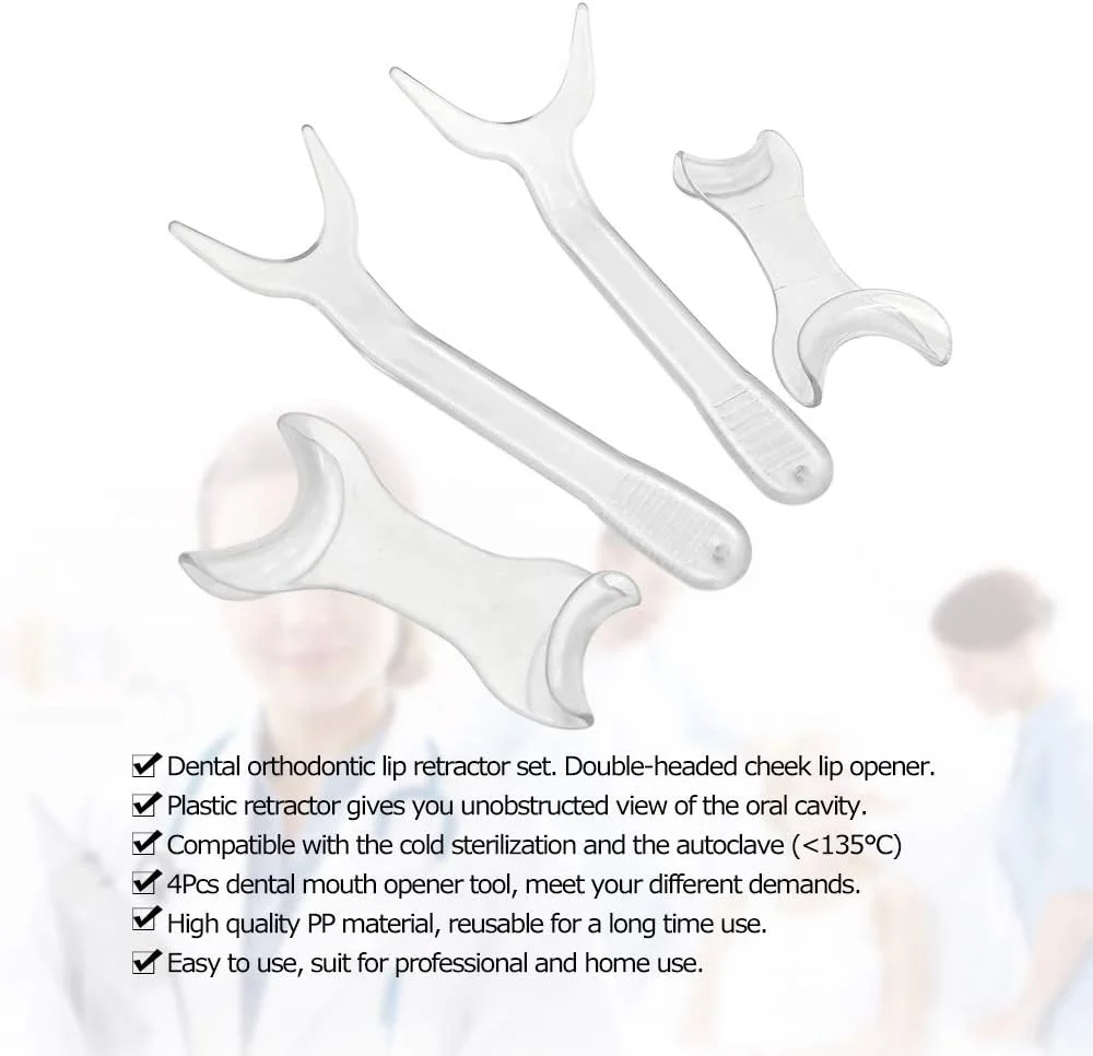 مجموعه 4 عددی رترکتور لب و گونه Morelian، باز کننده دهان دندانپزشکی، ابزار دندانپزشکی ارتودنسی داخل دهانی مجموعه 4 عددی رترکتور لب و گونه Morelian، باز کننده دهان دندانپزشکی، ابزار دندانپزشکی ارتودنسی داخل دهانی