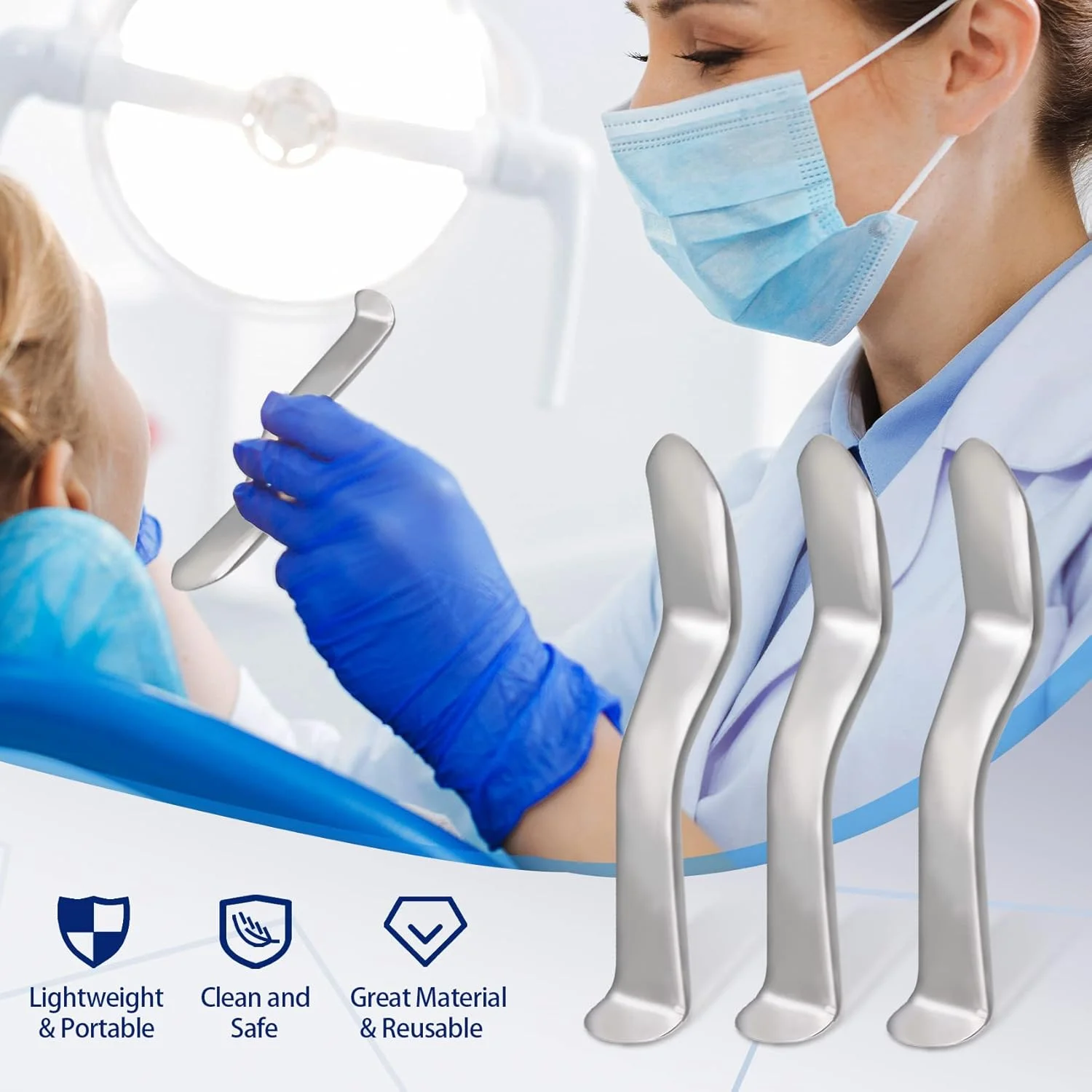 3 عدد رترکتور گونه دندانپزشکی مینه سوتا، بازکننده دهان روکش طلا، ابزار دندانپزشکی استیل ضد زنگ مورد استفاده در کلینیک دندانپزشکی - مستقیم 3 عدد رترکتور گونه دندانپزشکی مینه سوتا، بازکننده دهان روکش طلا، ابزار دندانپزشکی استیل ضد زنگ مورد استفاده در کلینیک دندانپزشکی - مستقیم